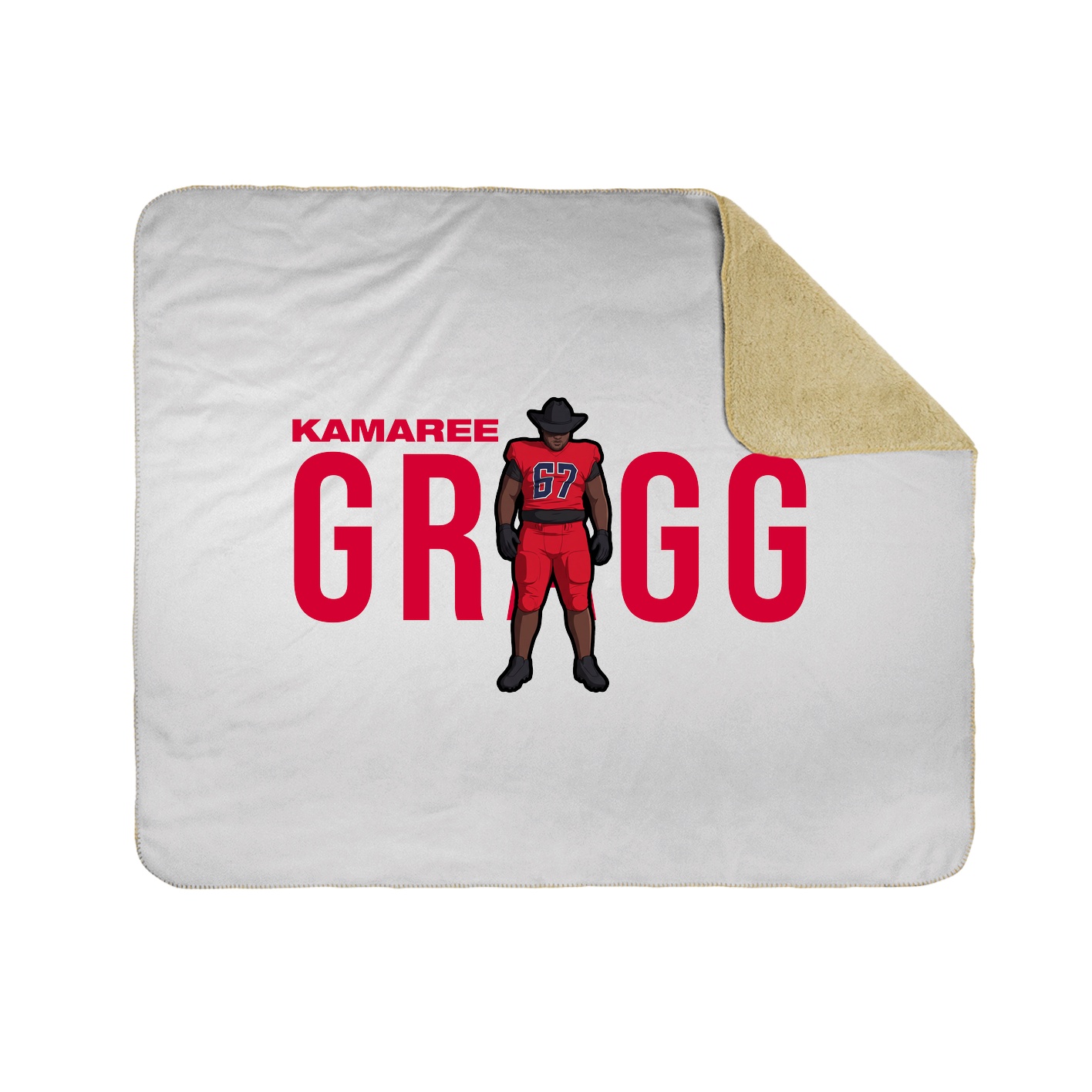 Throw Blanket — Player Name in White