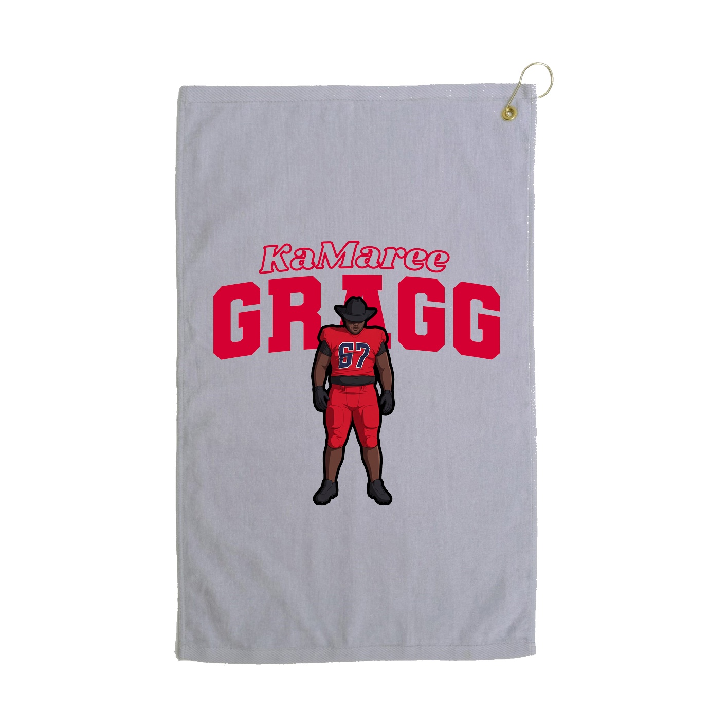 Golf Towel — Name Arch in Grey