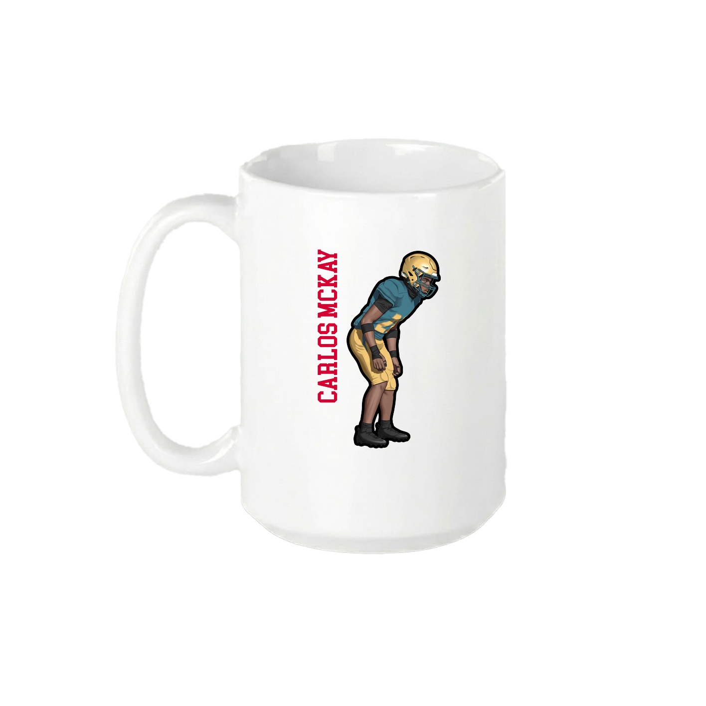 15oz Coffee Mug — Name Vertical in White