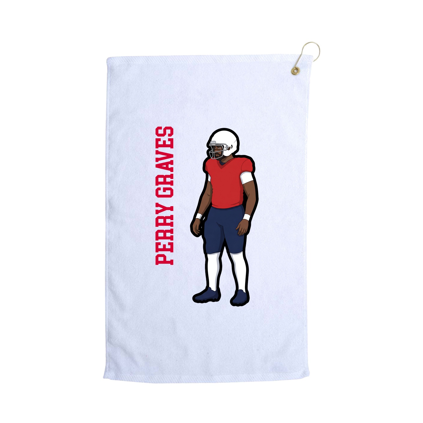 Golf Towel — Name Vertical in White
