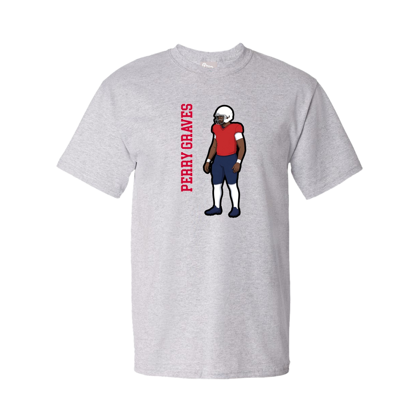 Tee — Name Vertical in Grey