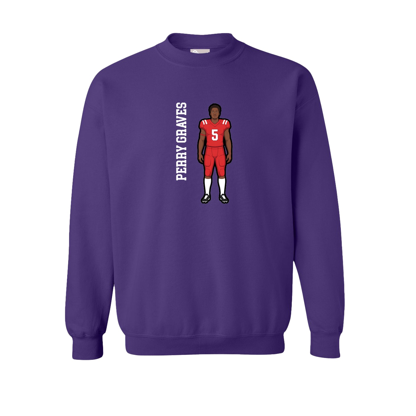 Fleece Crew — Name Vertical in Purple