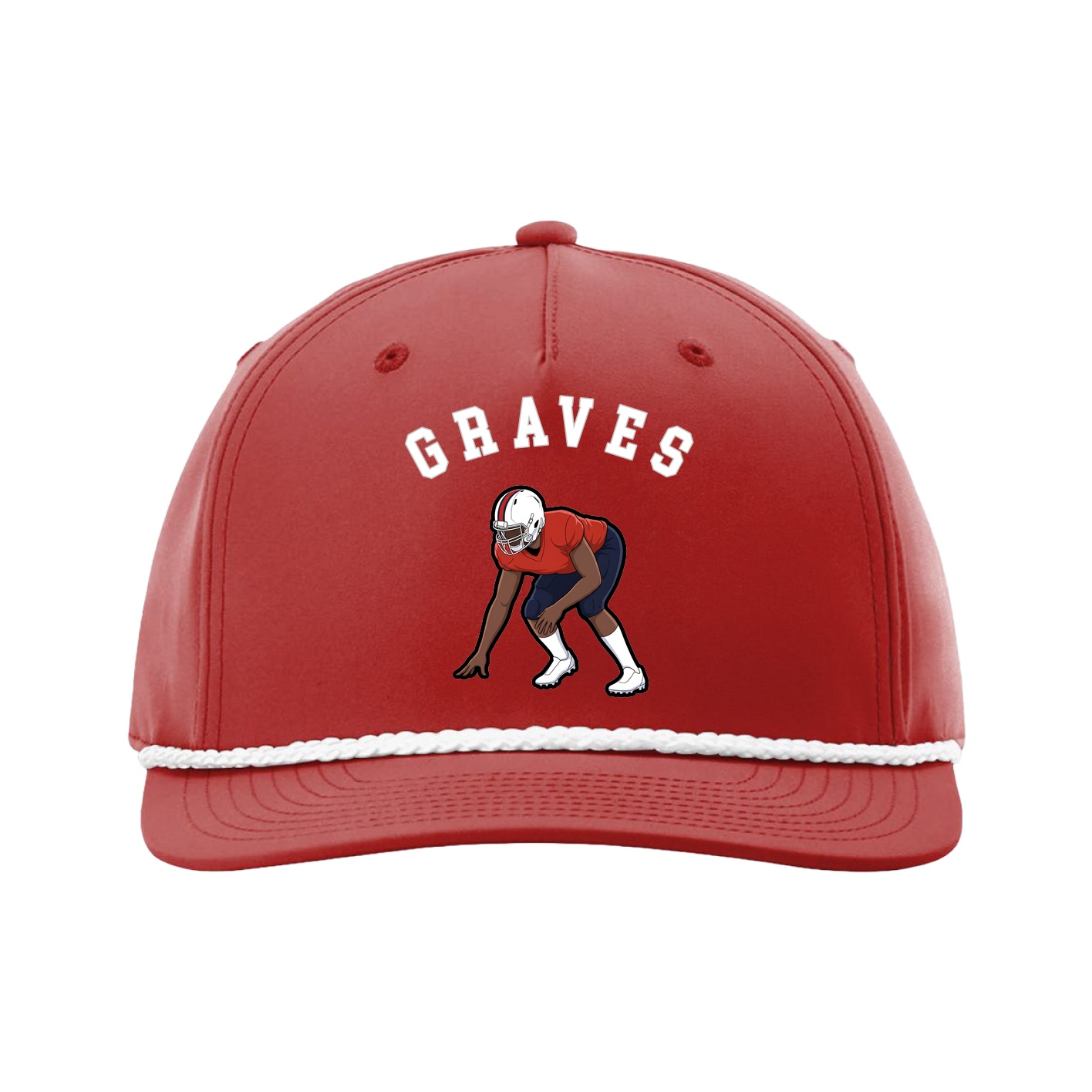 Five-Panel Classic Rope Cap — Shirsey Arch in Red