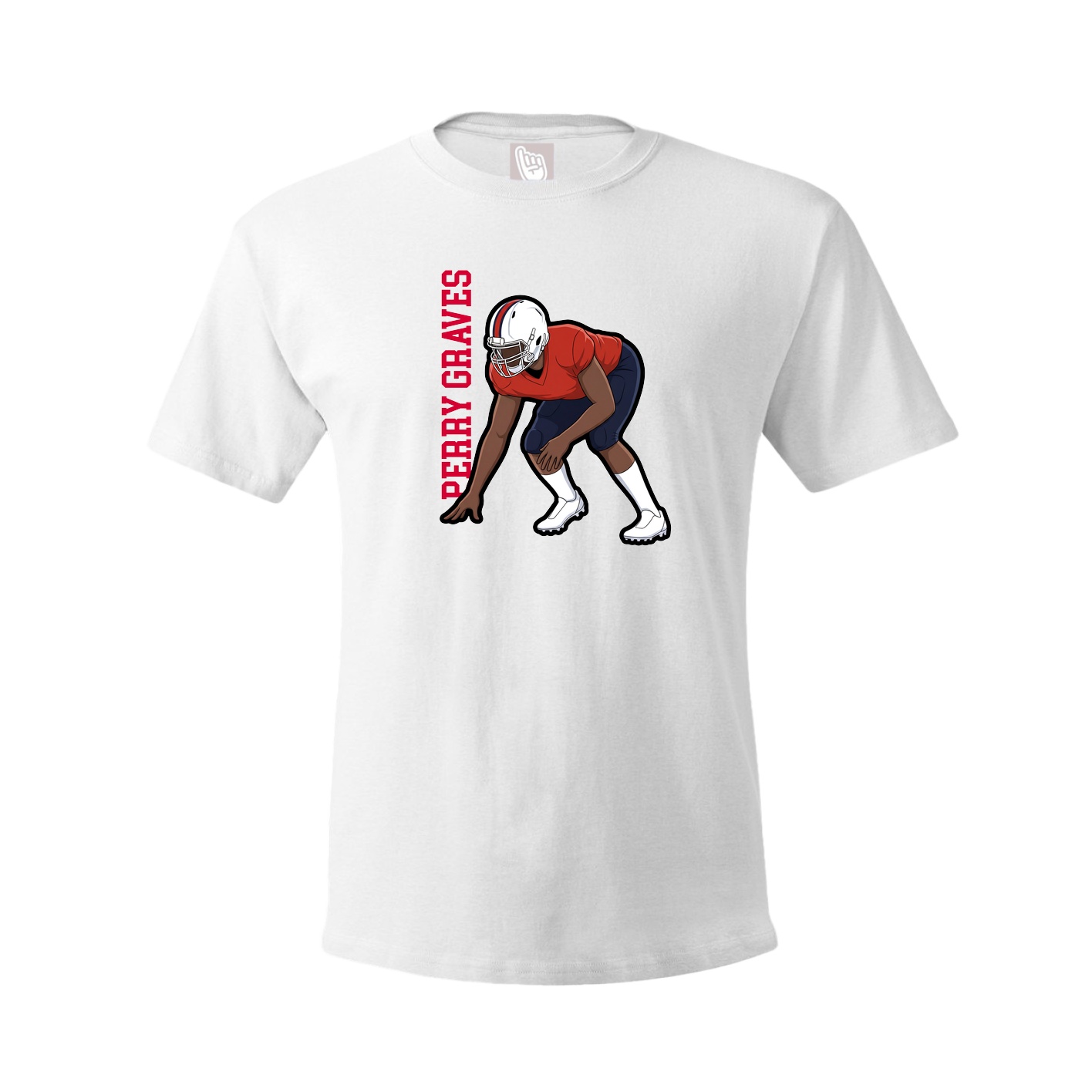 Youth Tee — Name Vertical in White