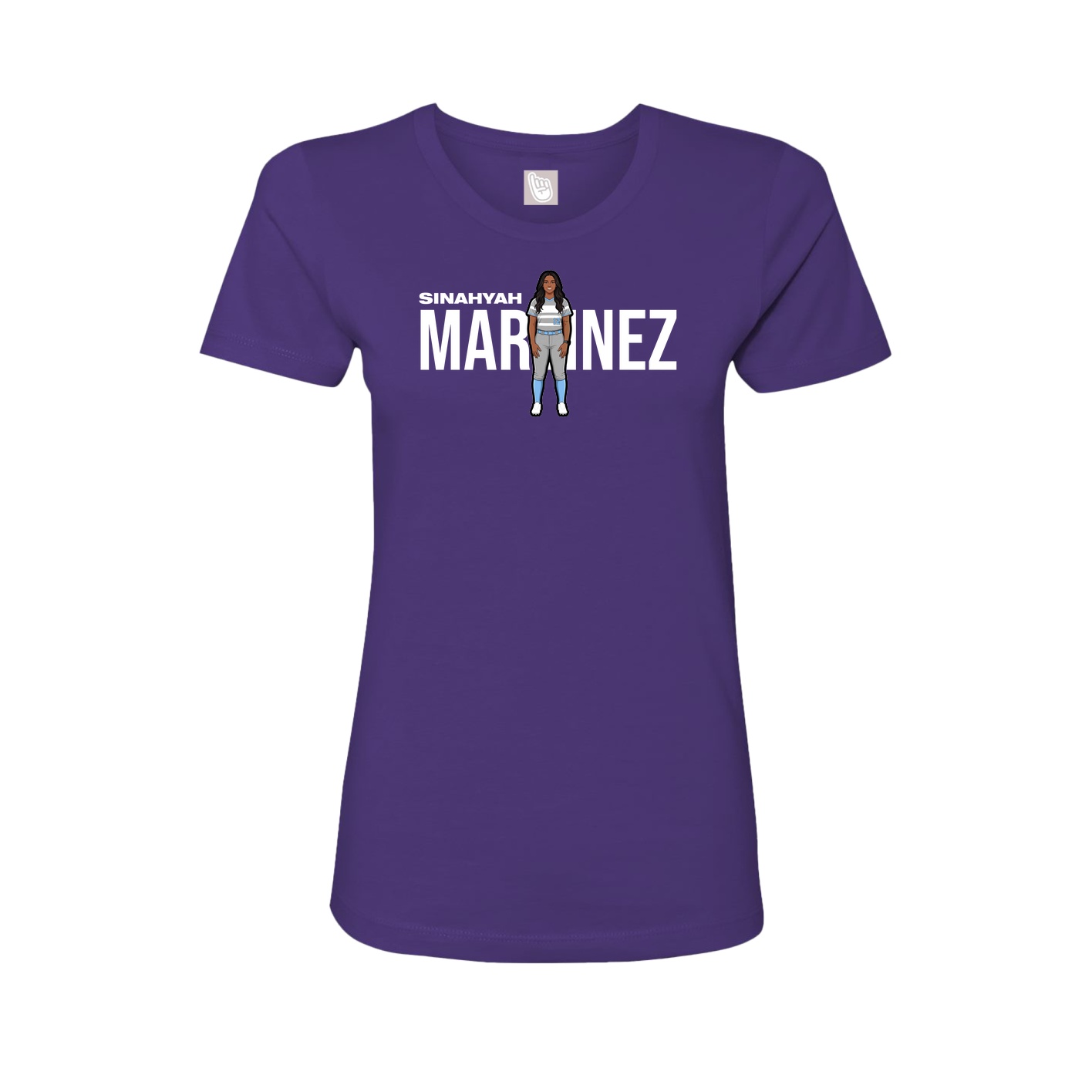 Fitted Women's Tee — Player Name in Purple