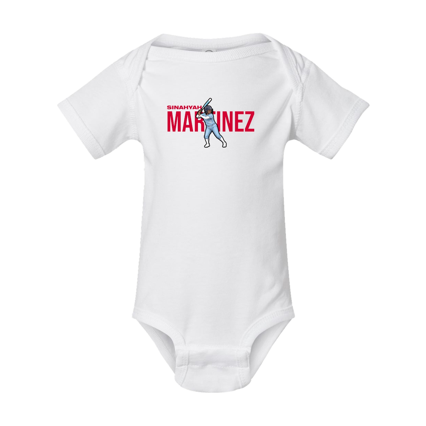 Baby Onesie — Player Name in White