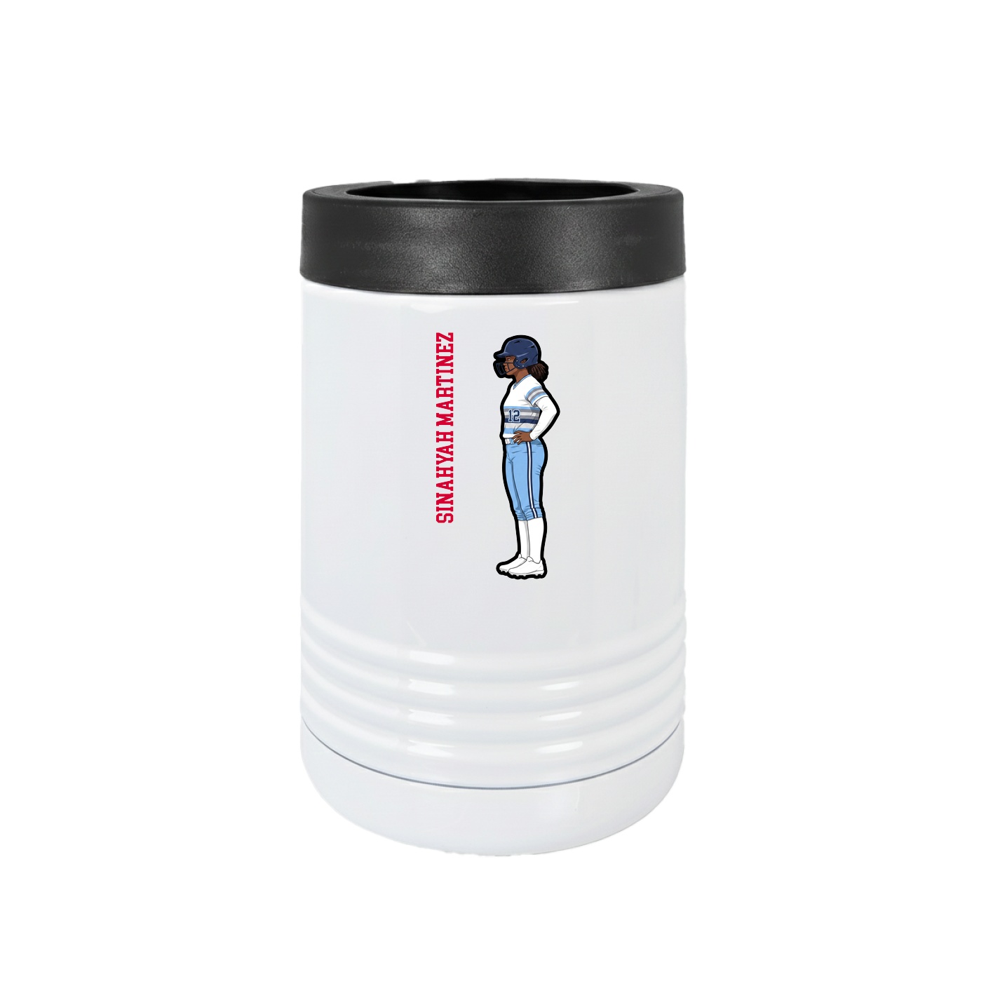 Beverage Holder — Name Vertical in White