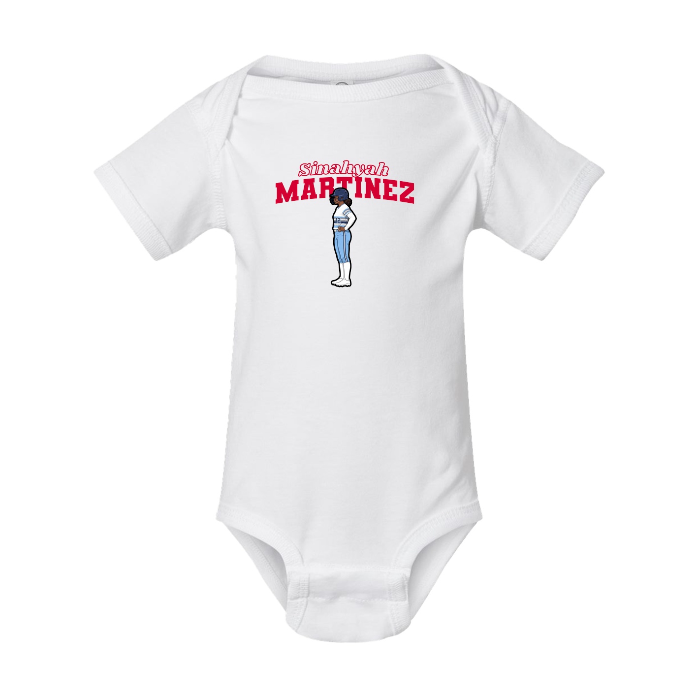 Baby Onesie — Name Arch in White