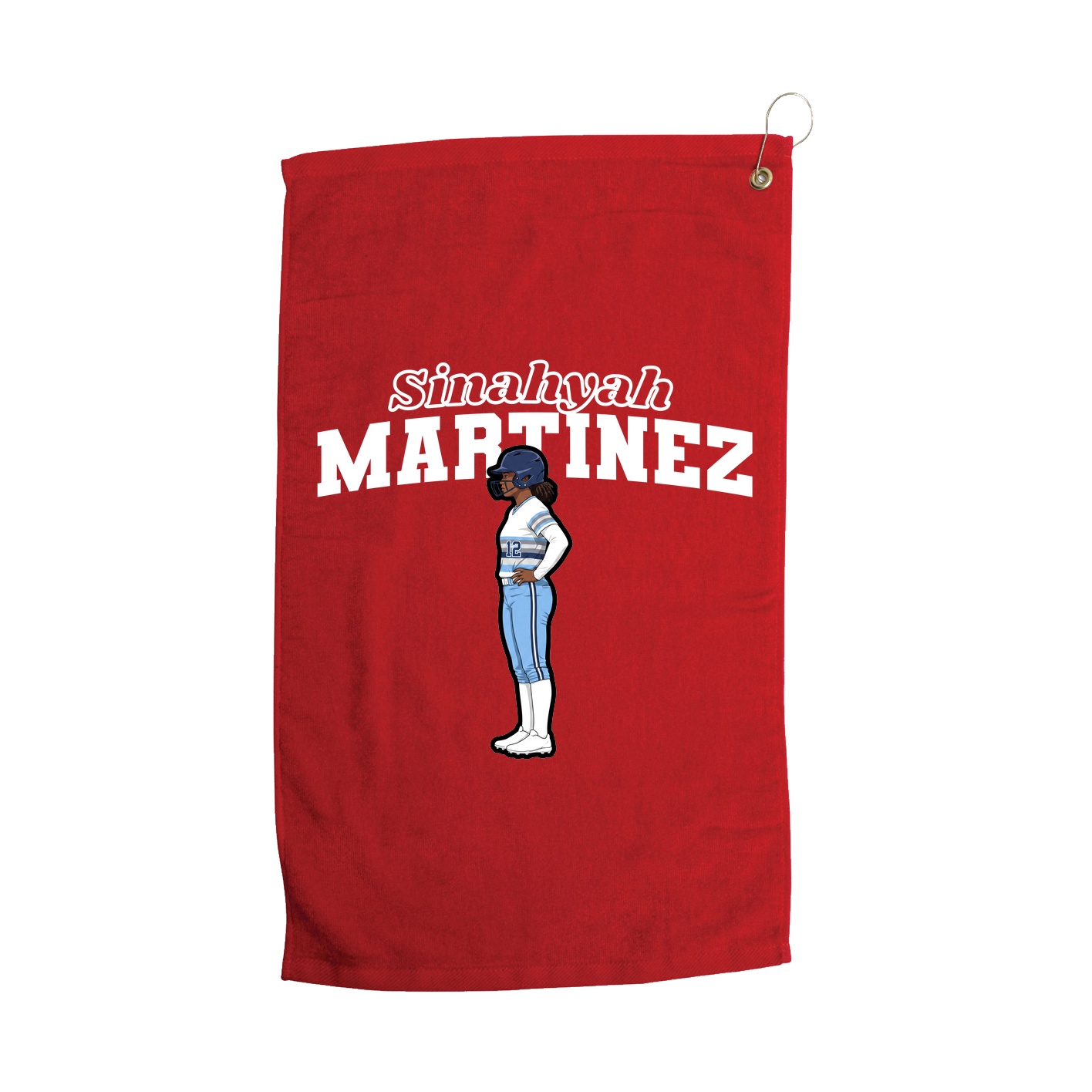 Golf Towel — Name Arch in Red
