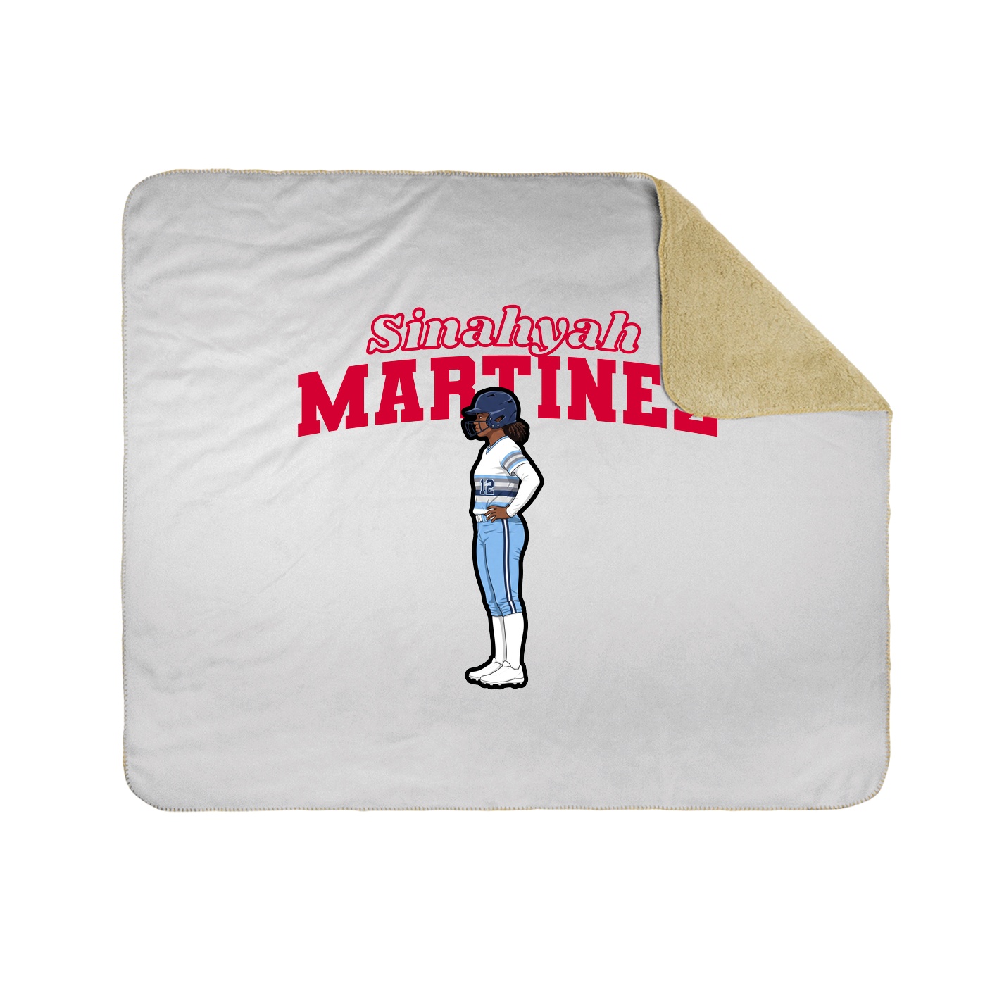 Throw Blanket — Name Arch in White