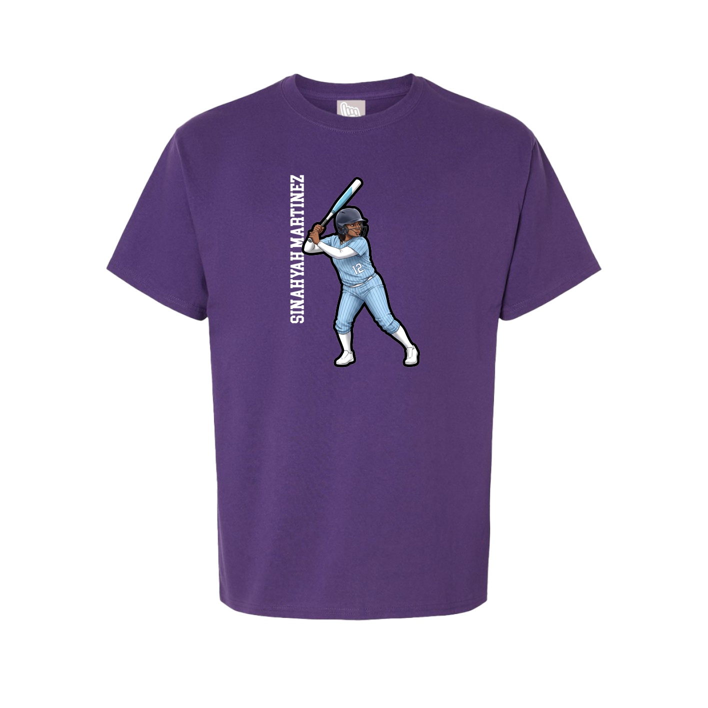 Youth Tee — Name Vertical in Purple