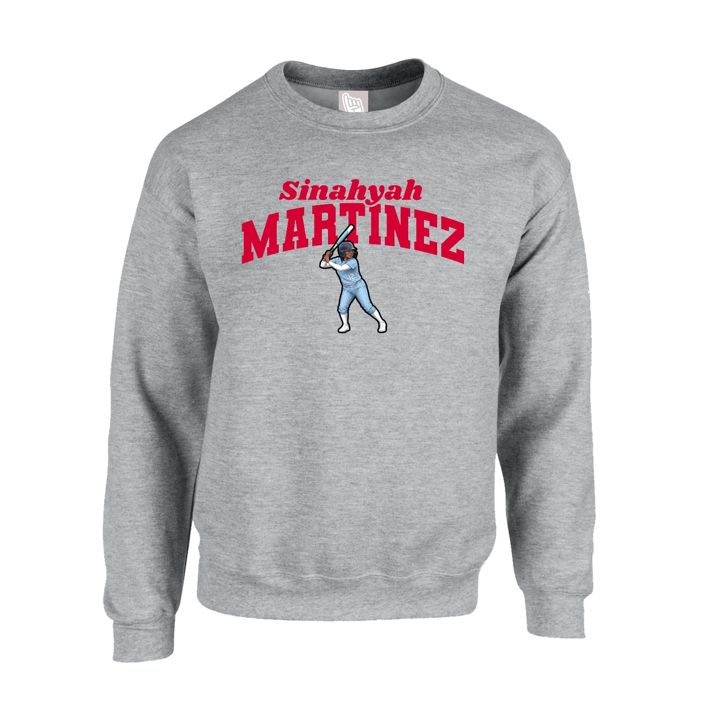 Fleece Crew — Signature Arch in Grey