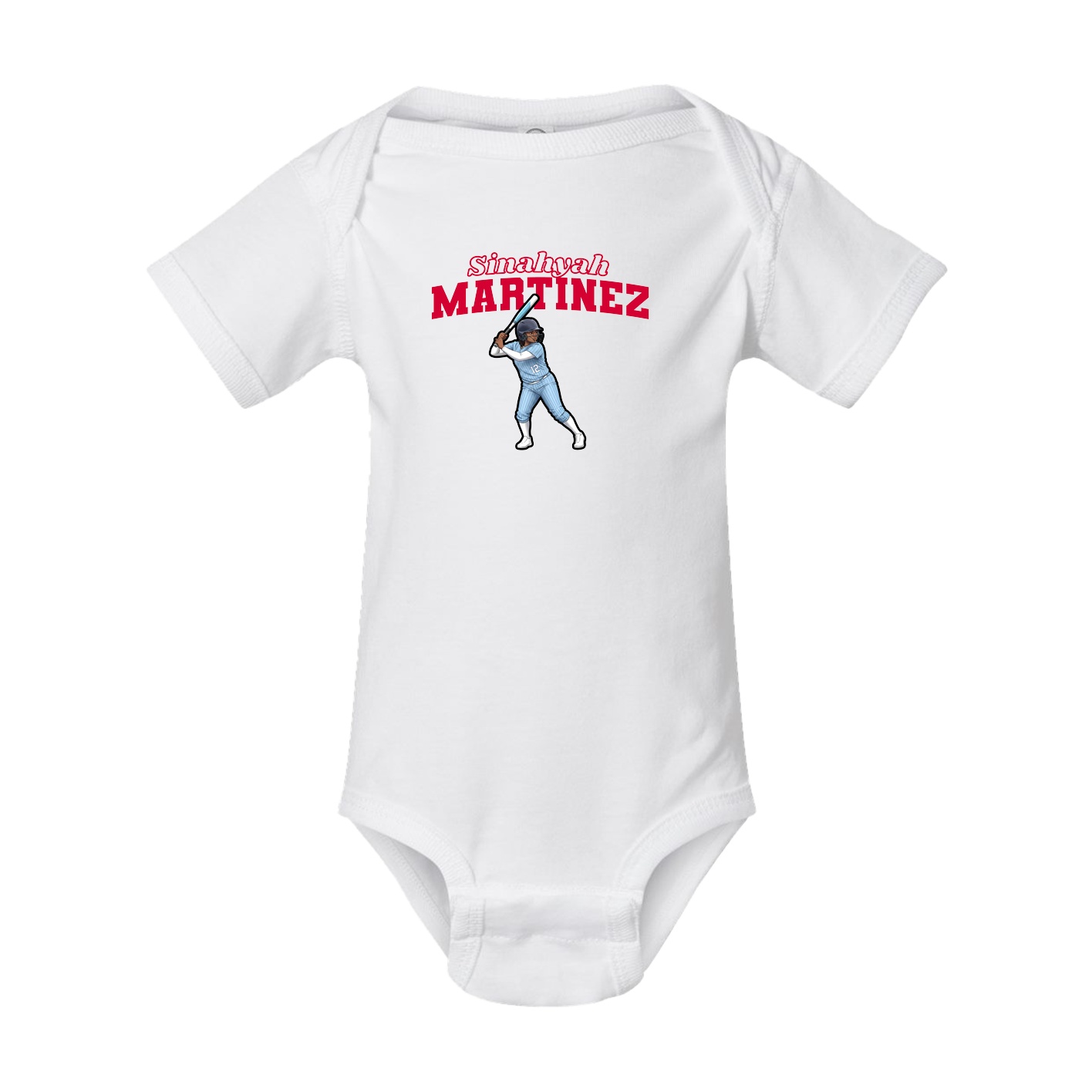 Baby Onesie — Name Arch in White
