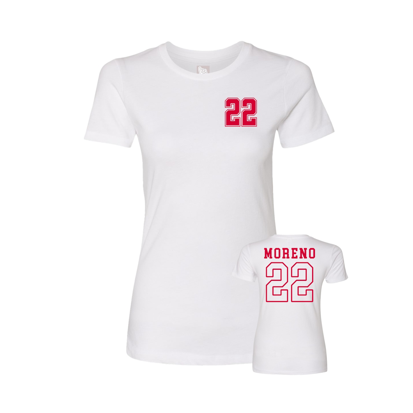 Womens Tee — Chest Back in White