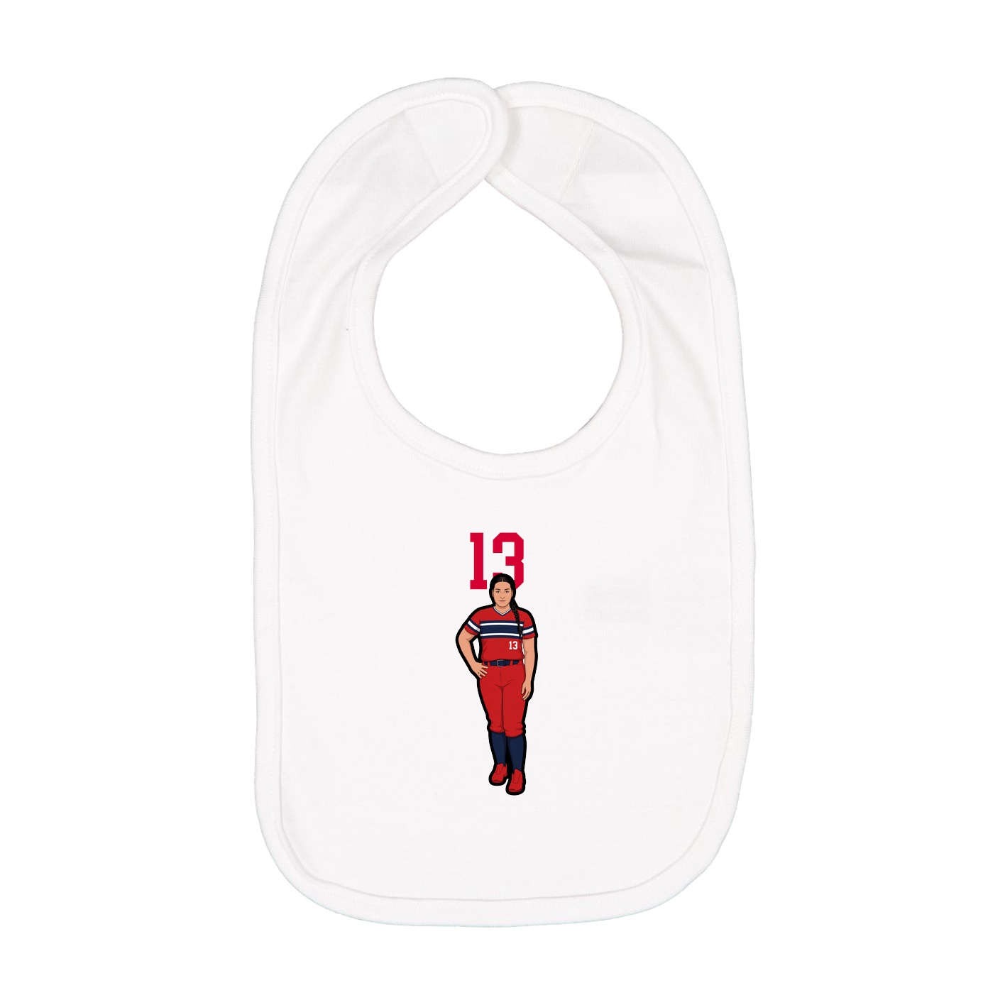 Infant Bib — Number Top in White