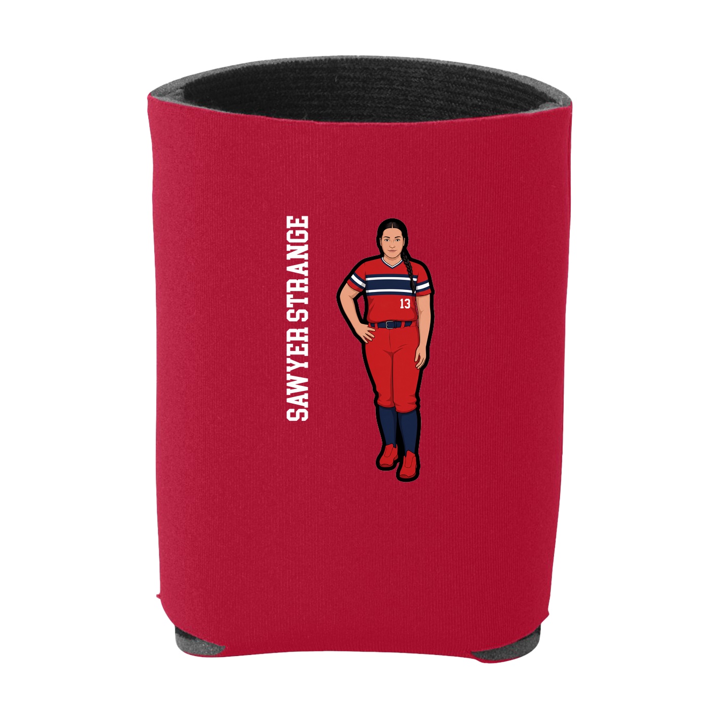 Can Holder — Name Vertical in Red