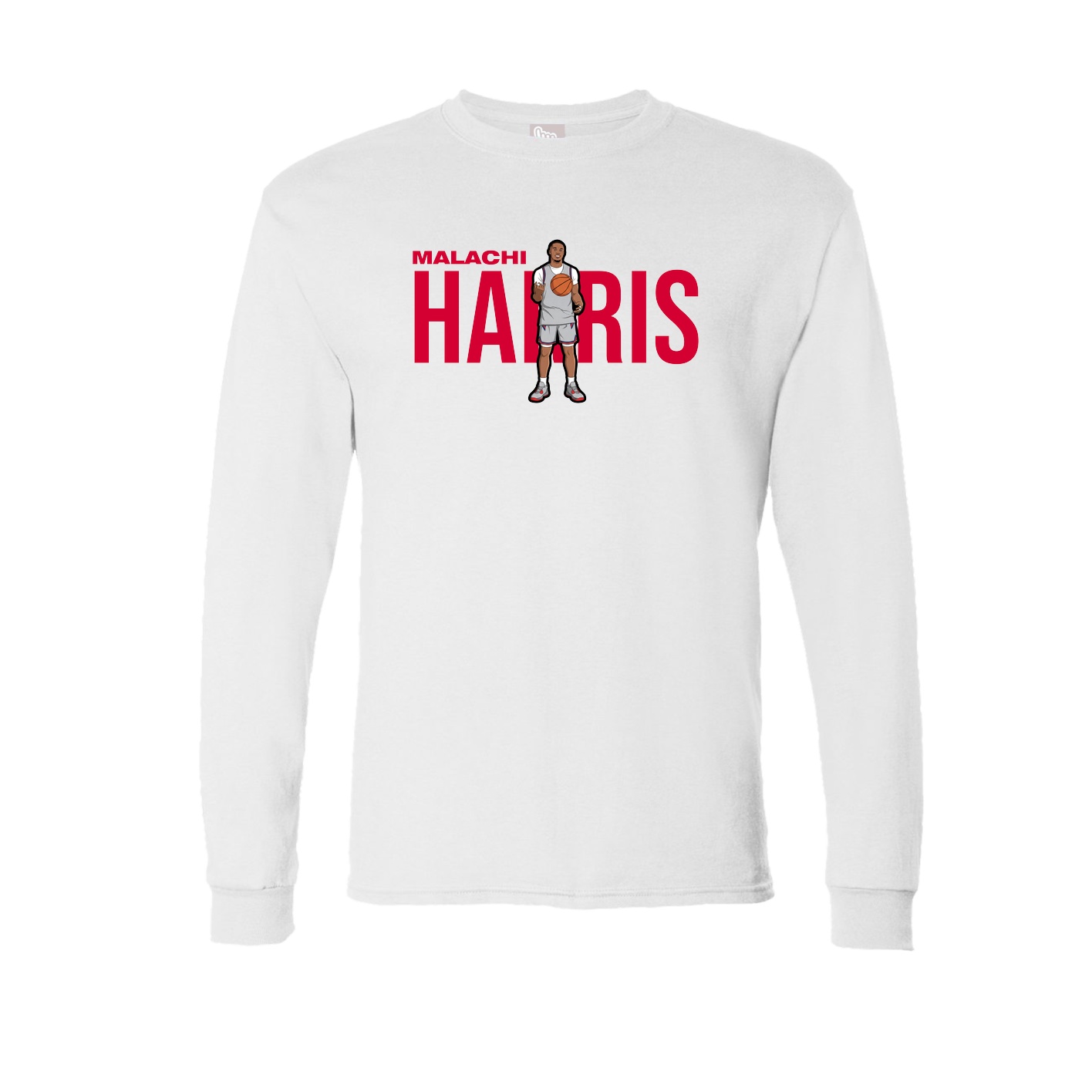 Long Sleeve Tee — Player Name in White