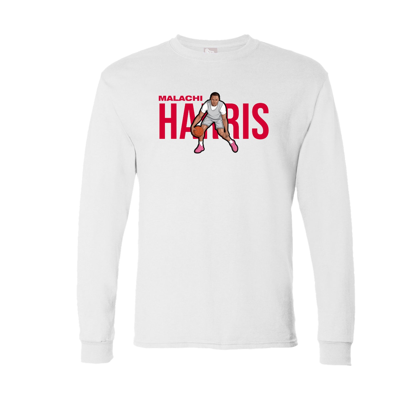 Long Sleeve Tee — Player Name in White