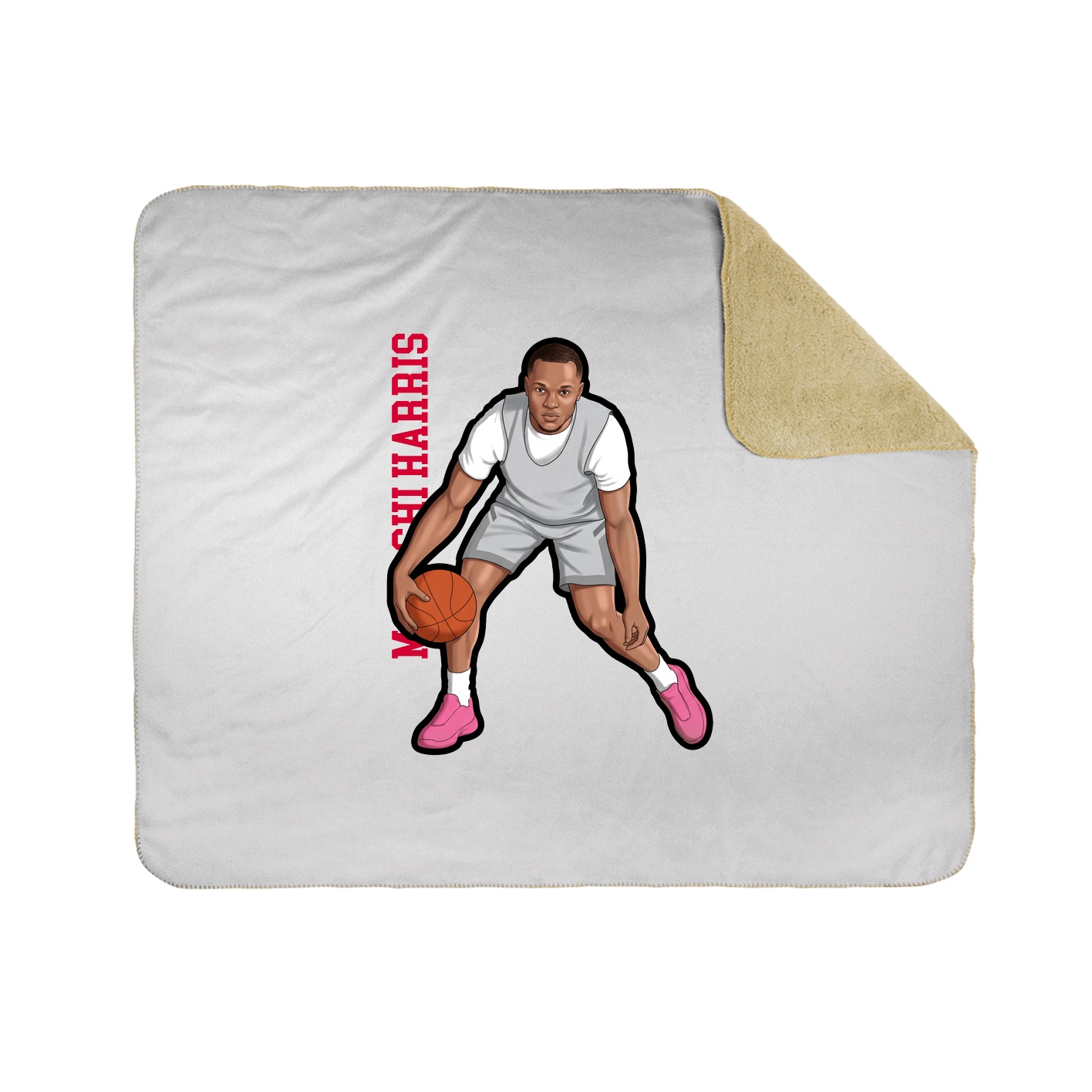 Throw Blanket — Name Vertical in White