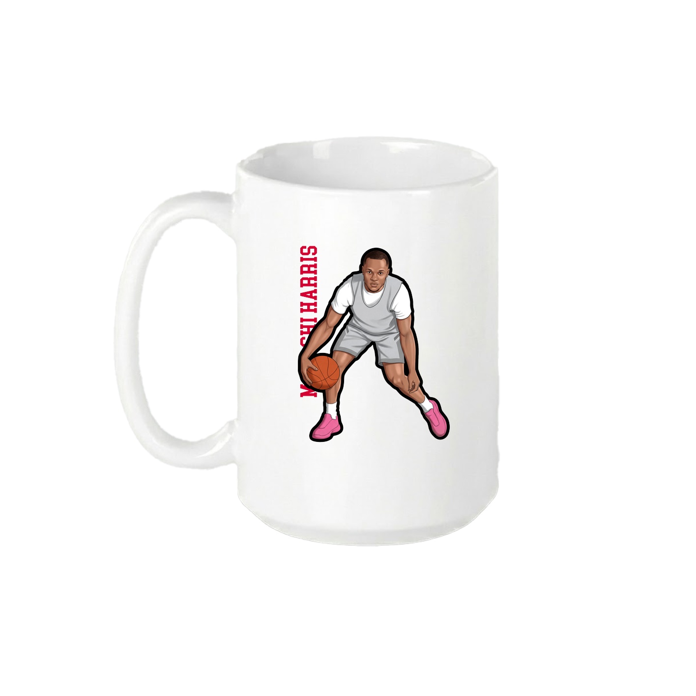 15oz Coffee Mug — Name Vertical in White
