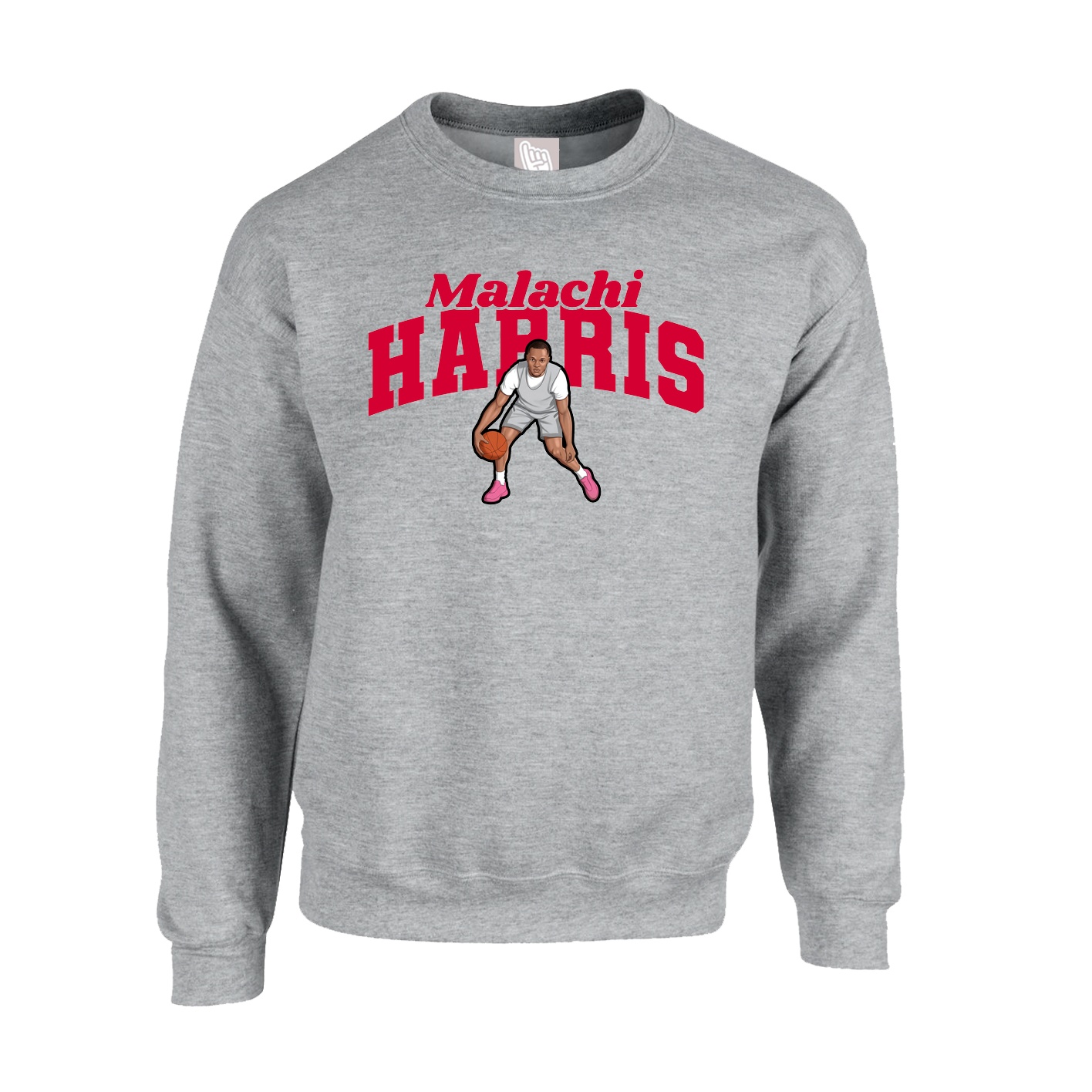 Fleece Crew — Signature Arch in Grey