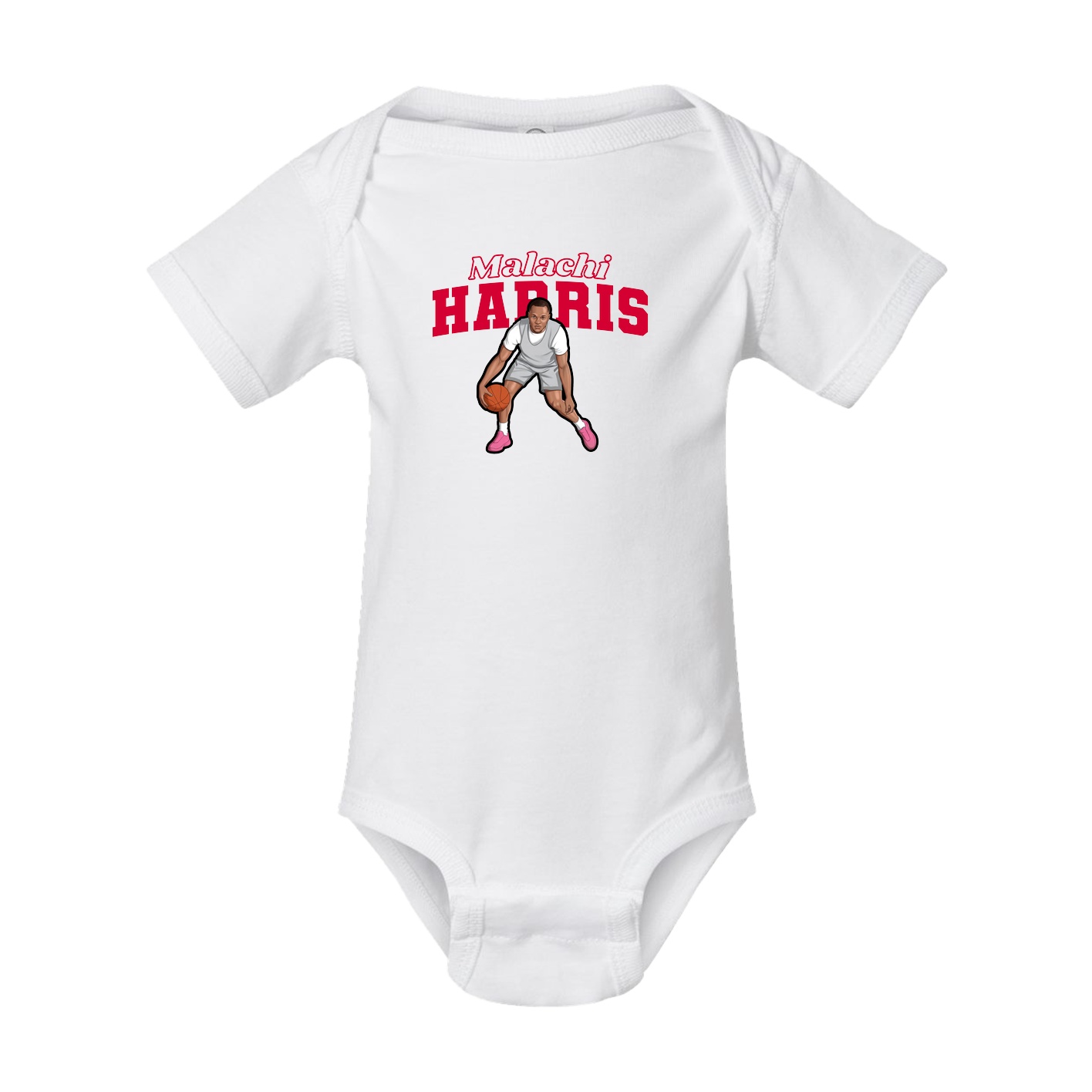 Baby Onesie — Name Arch in White