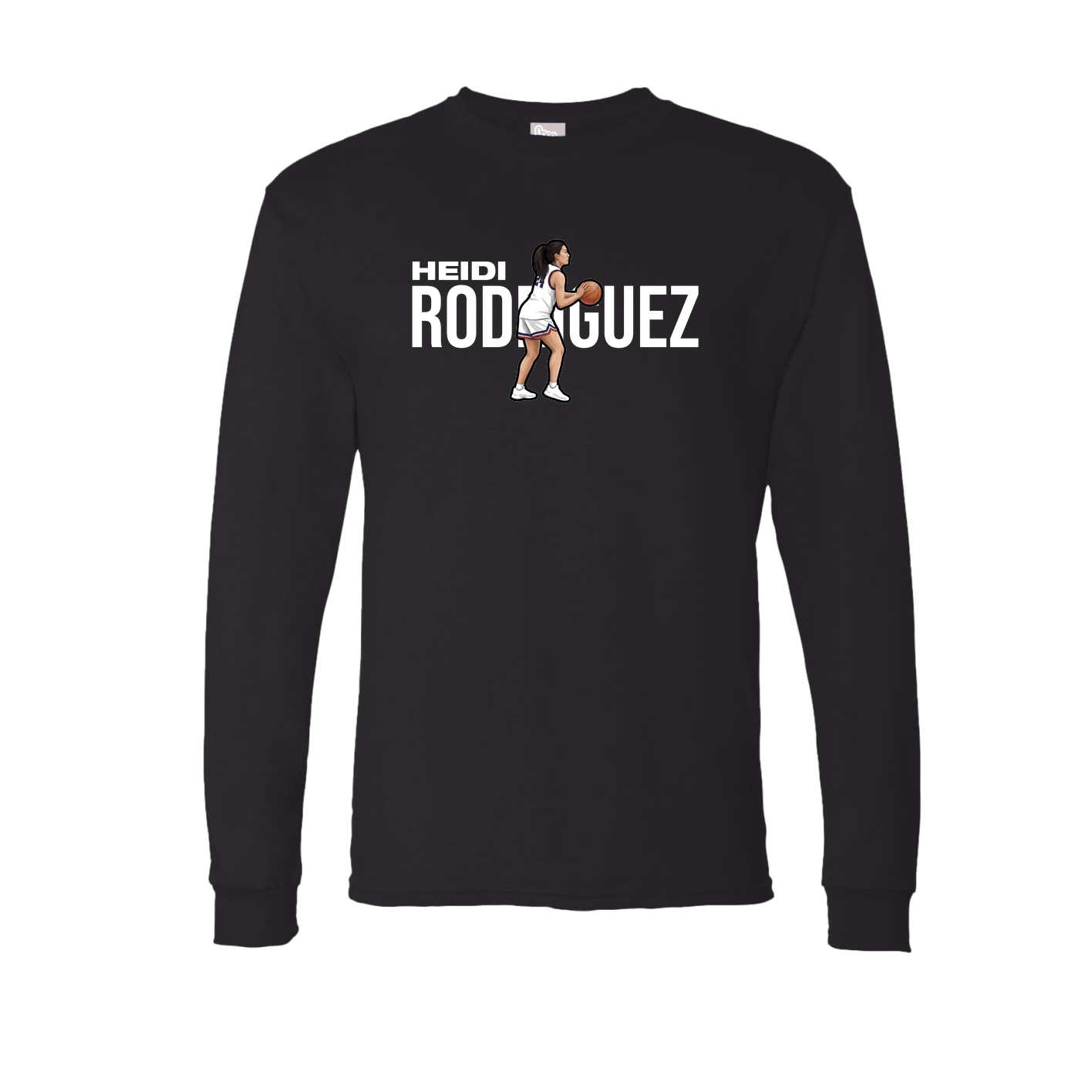 Long Sleeve Tee — Player Name in Black