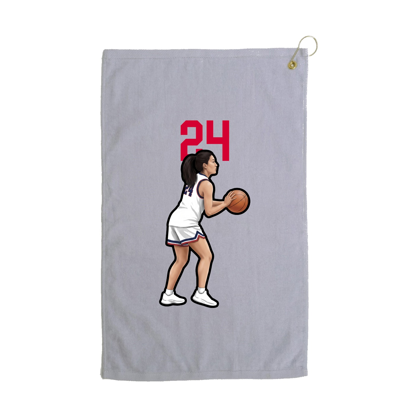 Golf Towel — Number Top in Grey