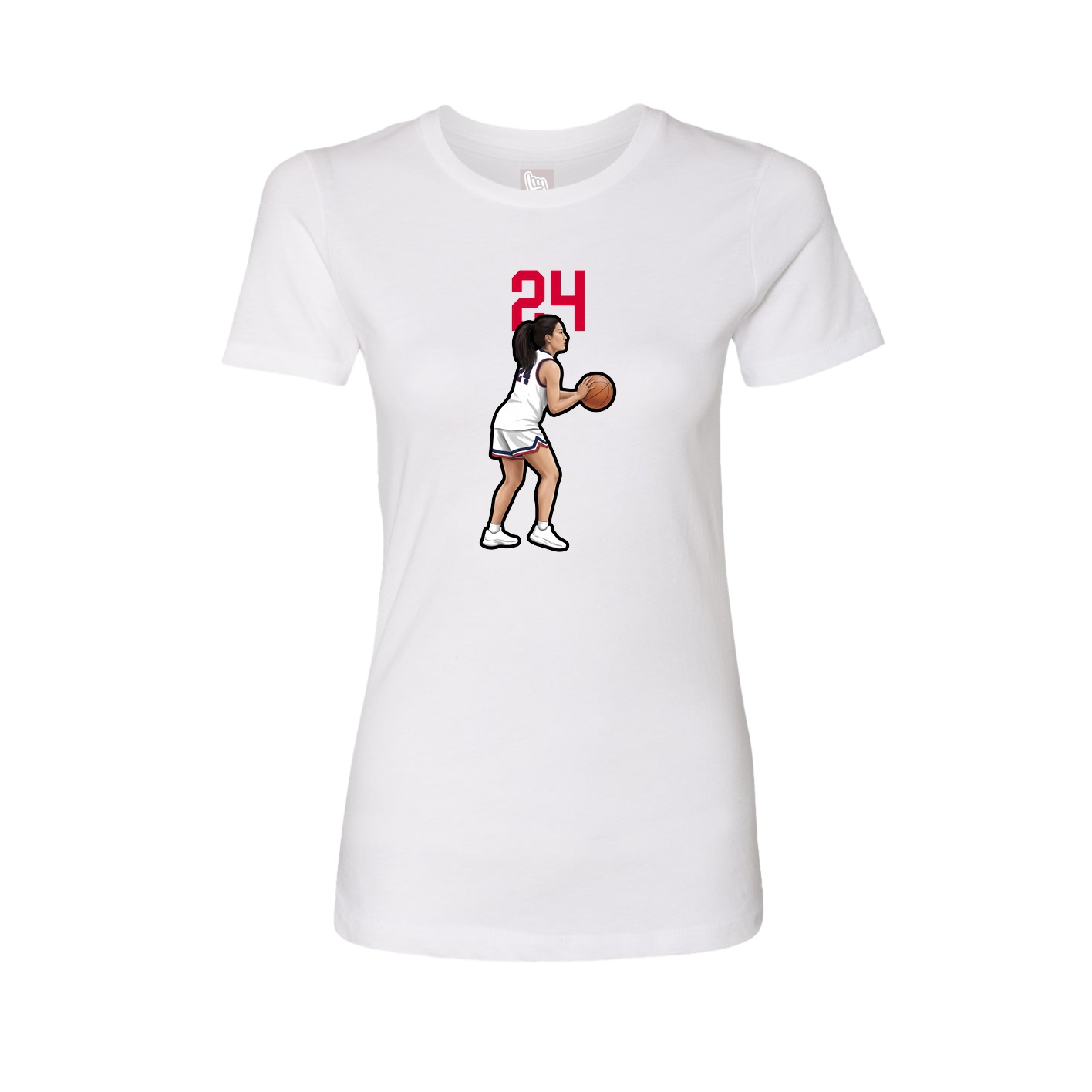 Fitted Women's Tee — Number Top in White