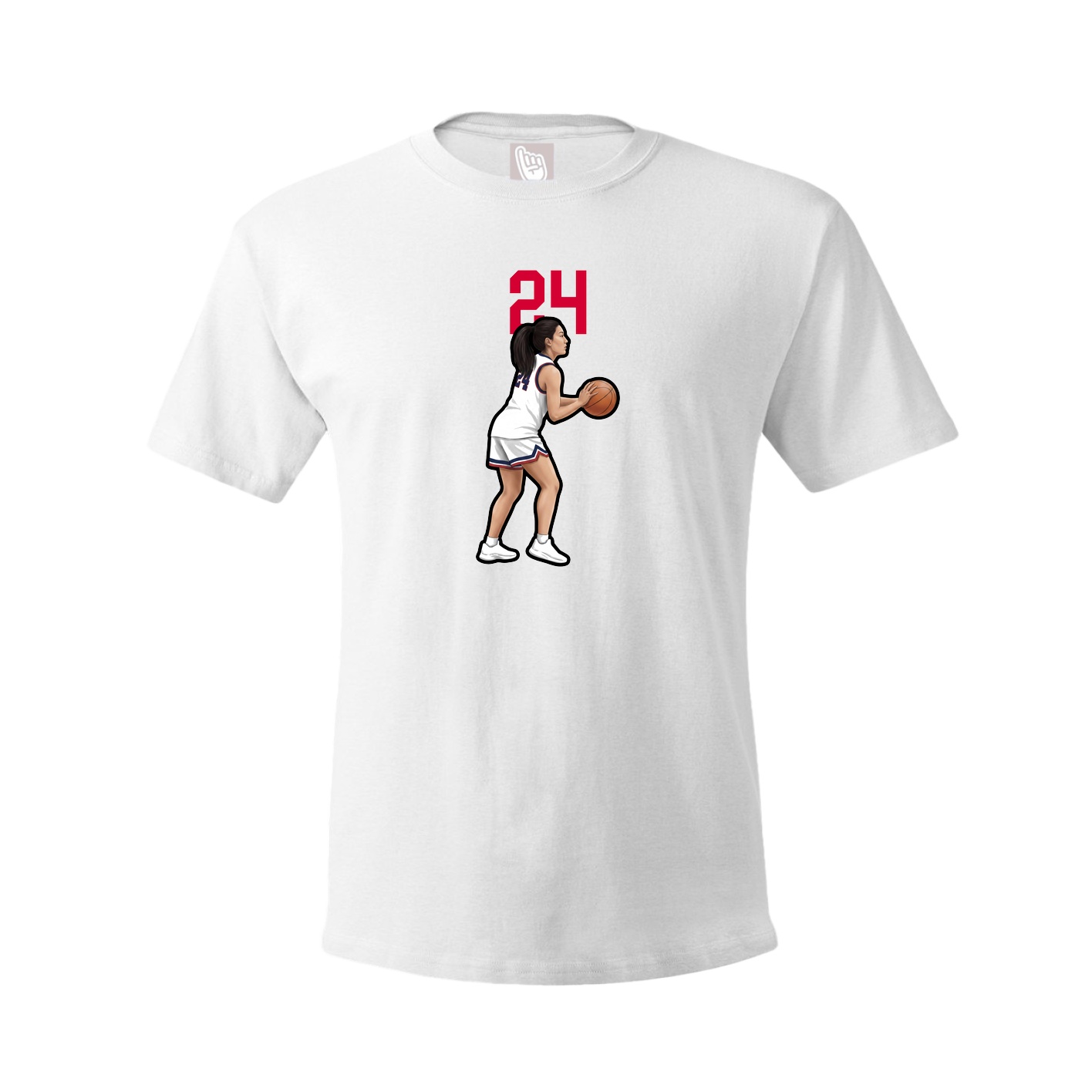 Youth Tee — Number Top in White