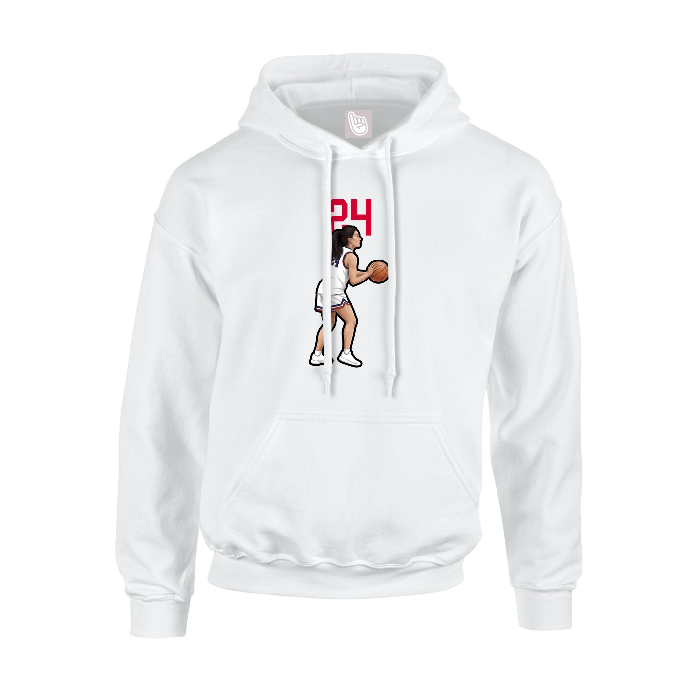Youth Hoodie — Number Top in White