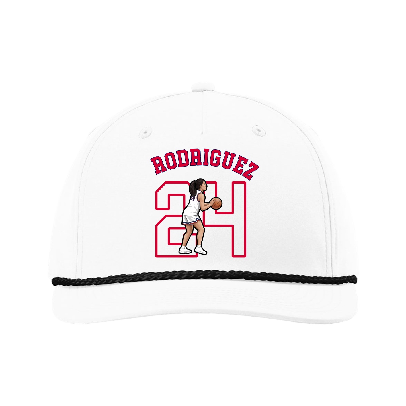 Five-Panel Classic Rope Cap — Shirsey Arch in White