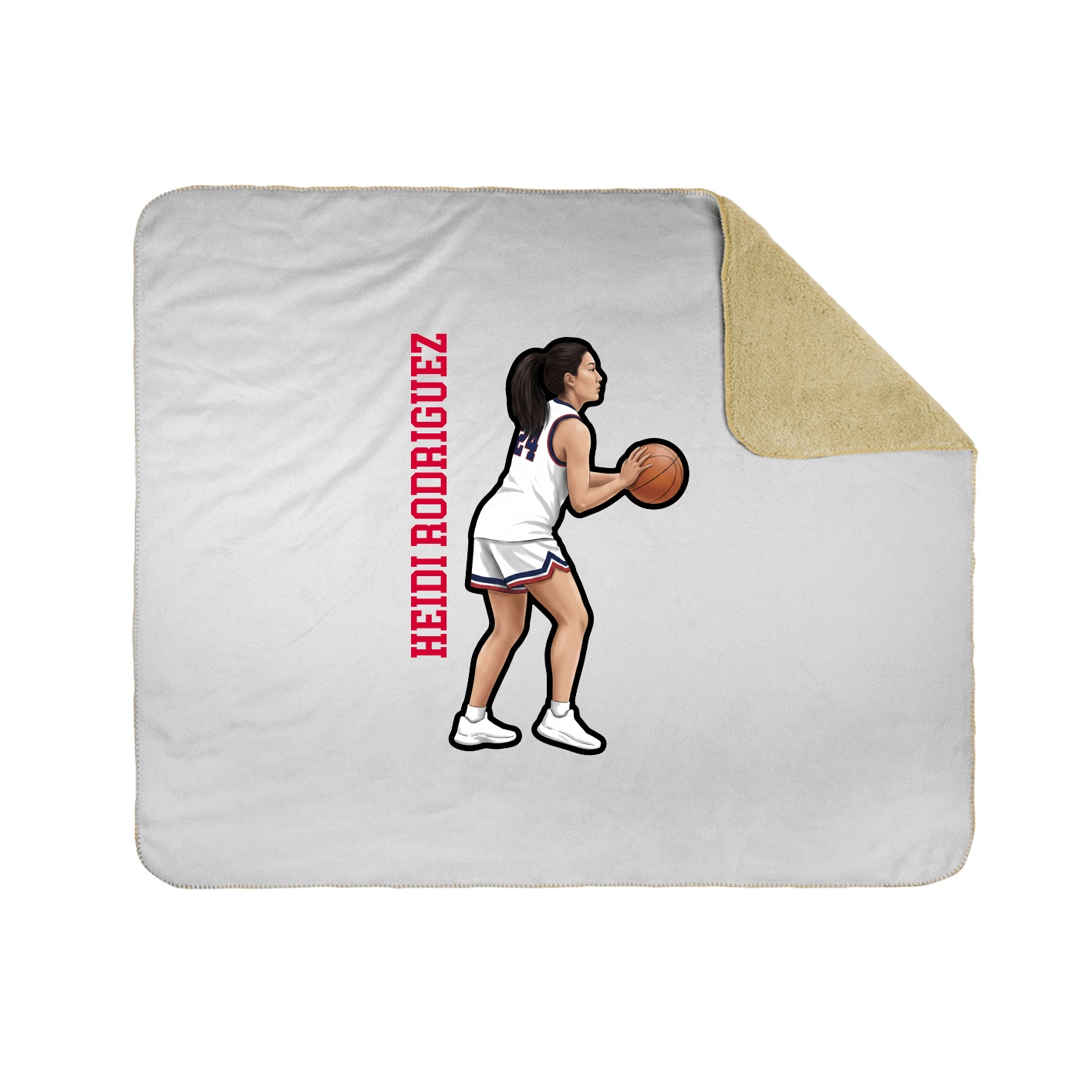 Throw Blanket — Name Vertical in White