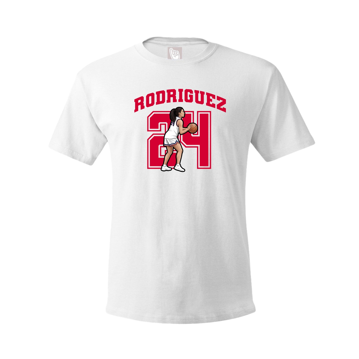 Youth Tee — Number in White