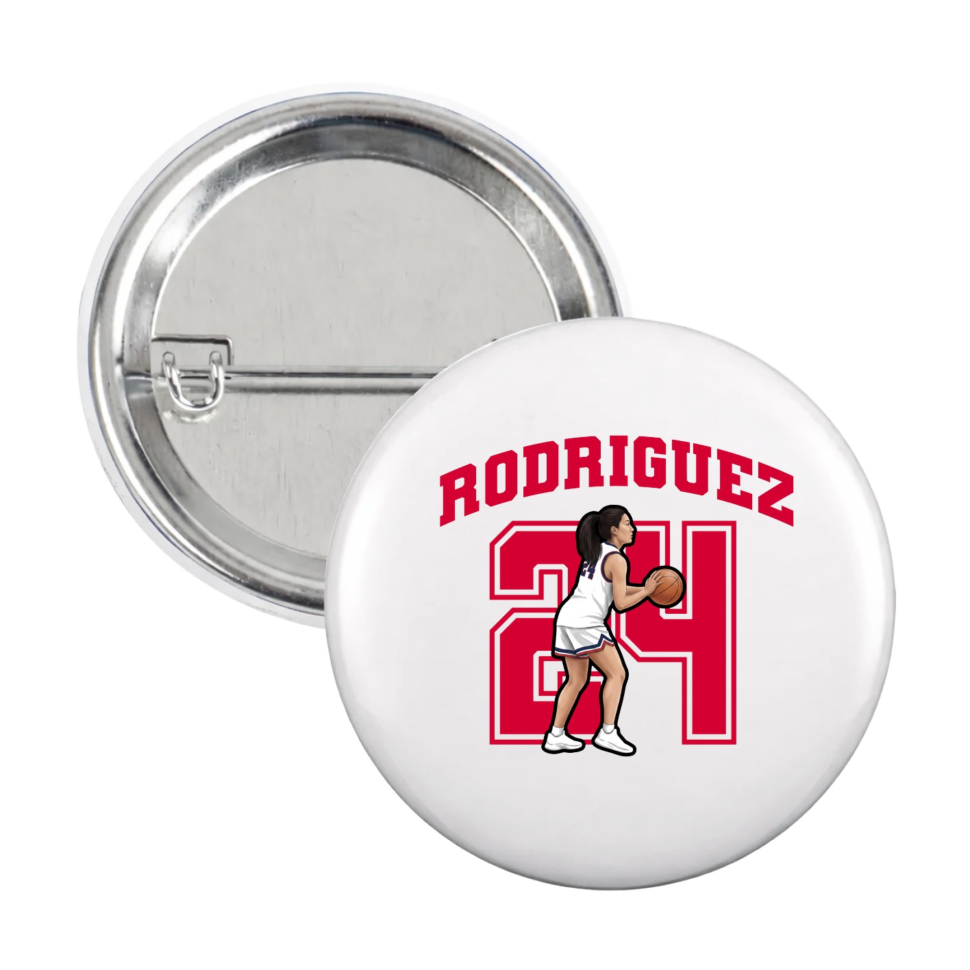 Game Day Button — Number in White