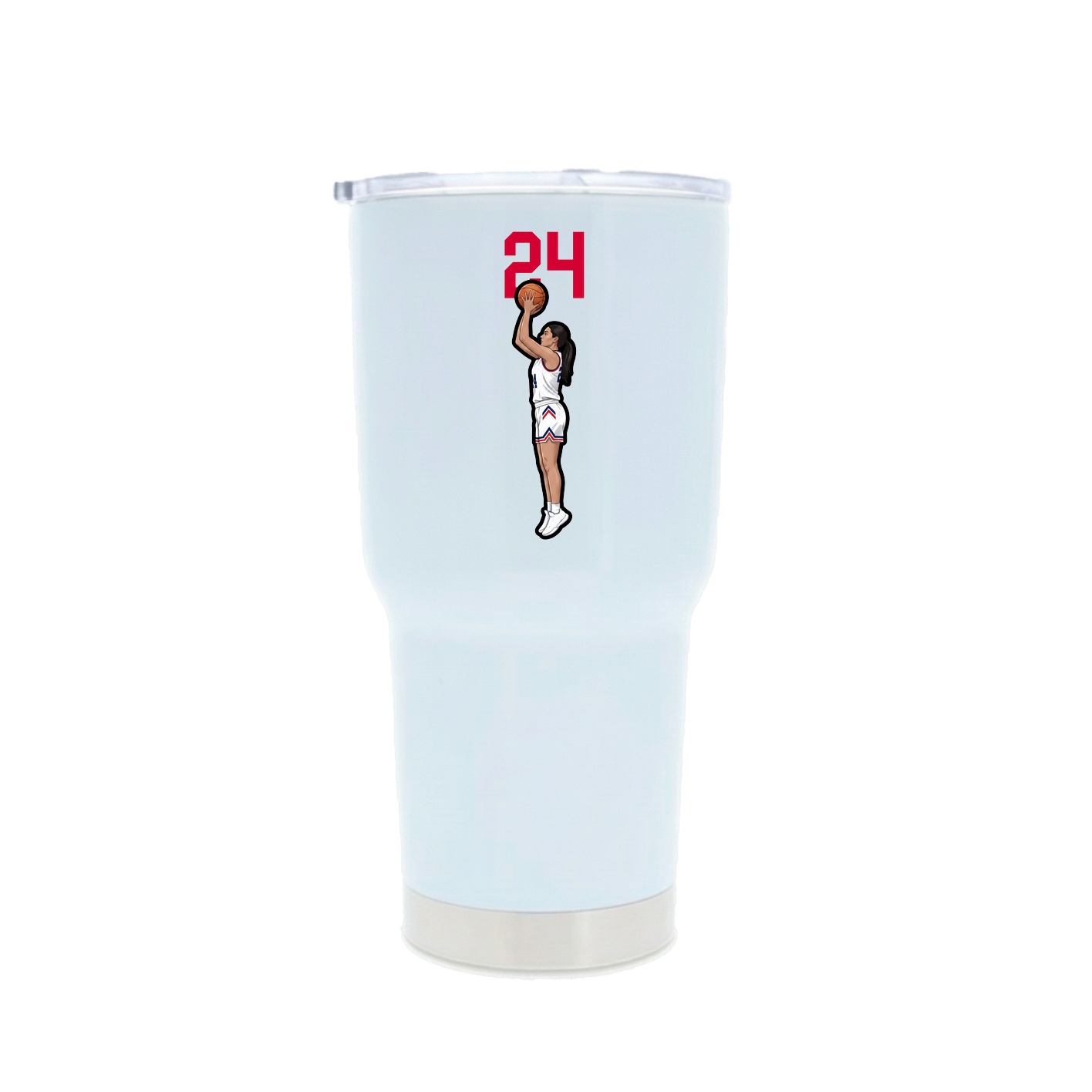 30oz Stainless Steel Tumbler — Number Top in White