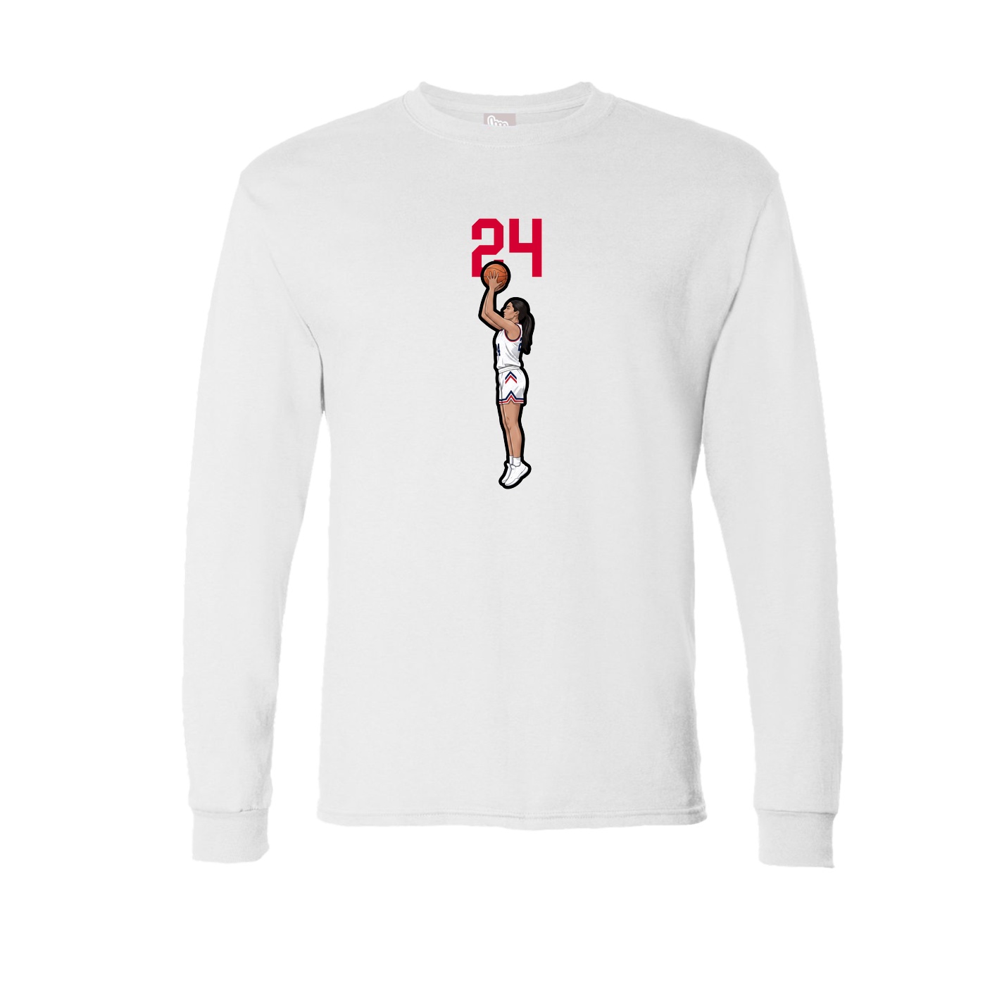 Long Sleeve Tee — Number Top in White