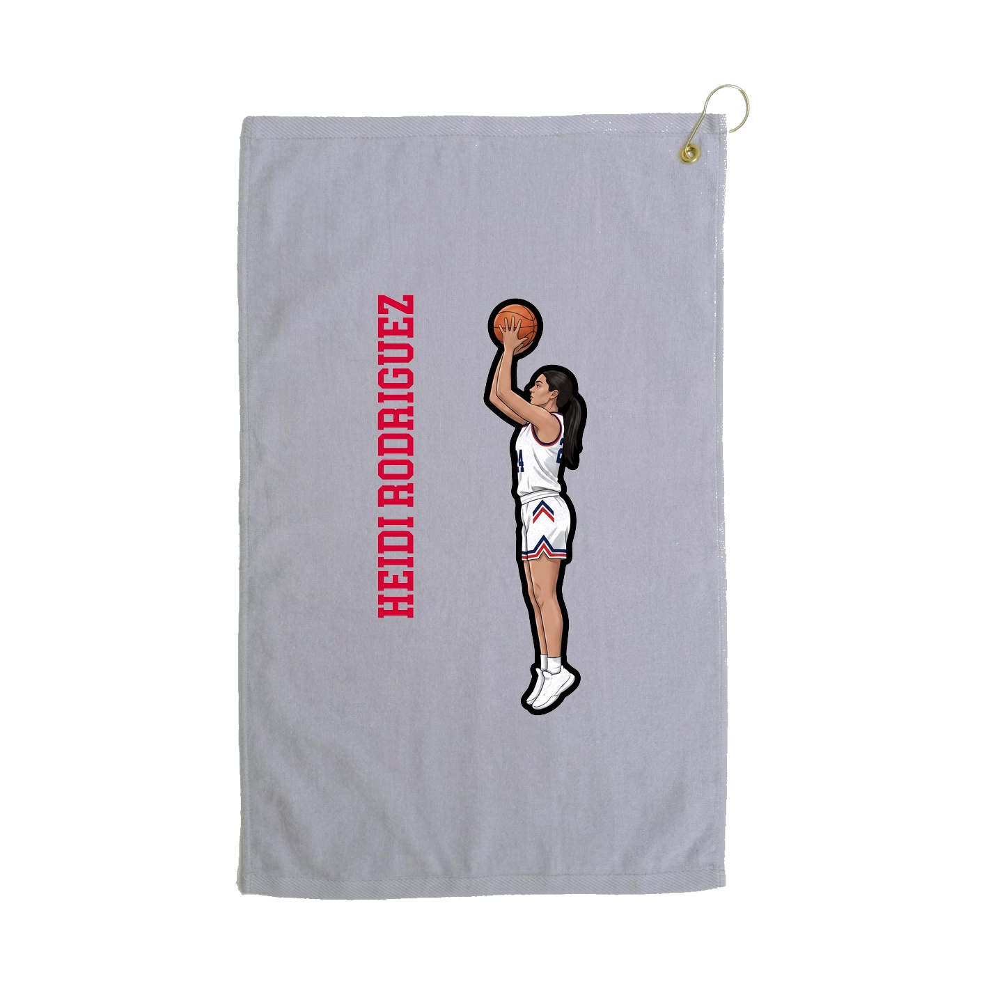 Golf Towel — Name Vertical in Grey