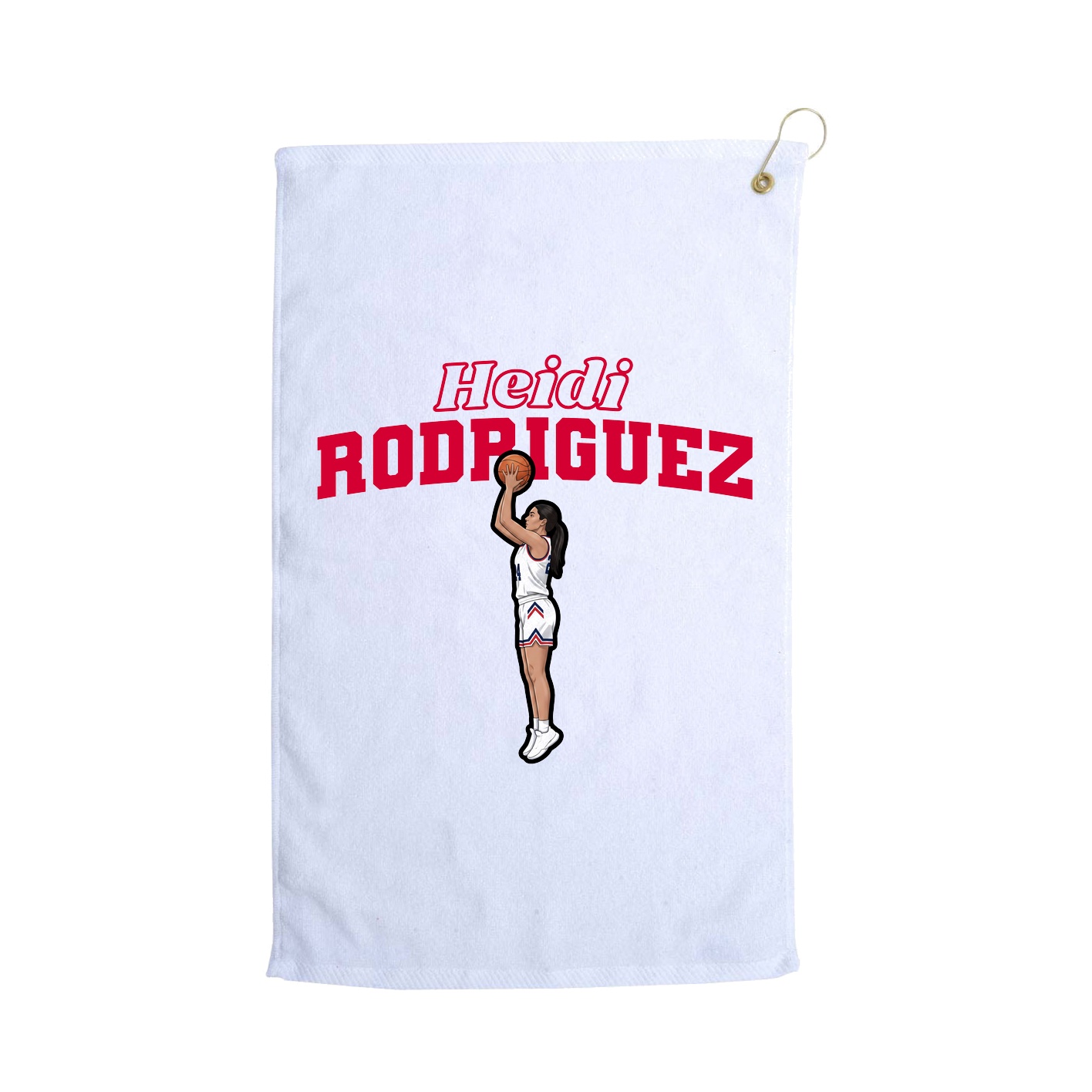 Golf Towel — Name Arch in White