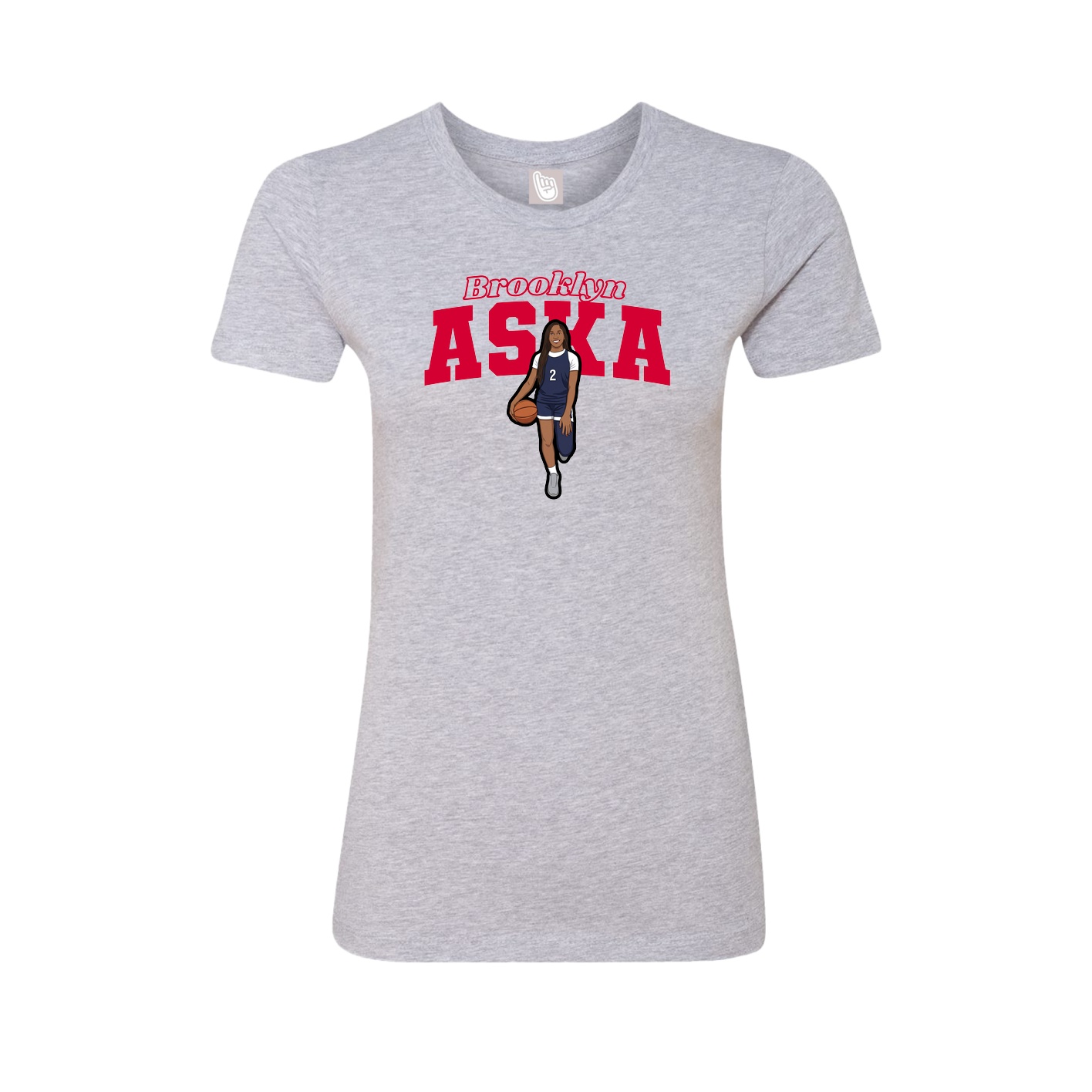 Fitted Women's Tee — Name Arch in Grey