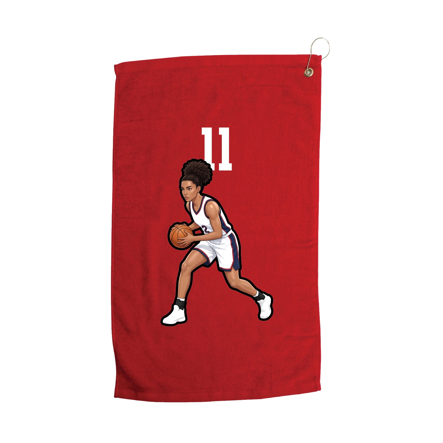 Golf Towel — Number Top in Red
