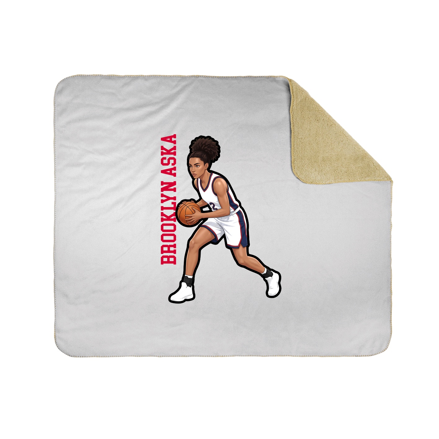 Throw Blanket — Name Vertical in White