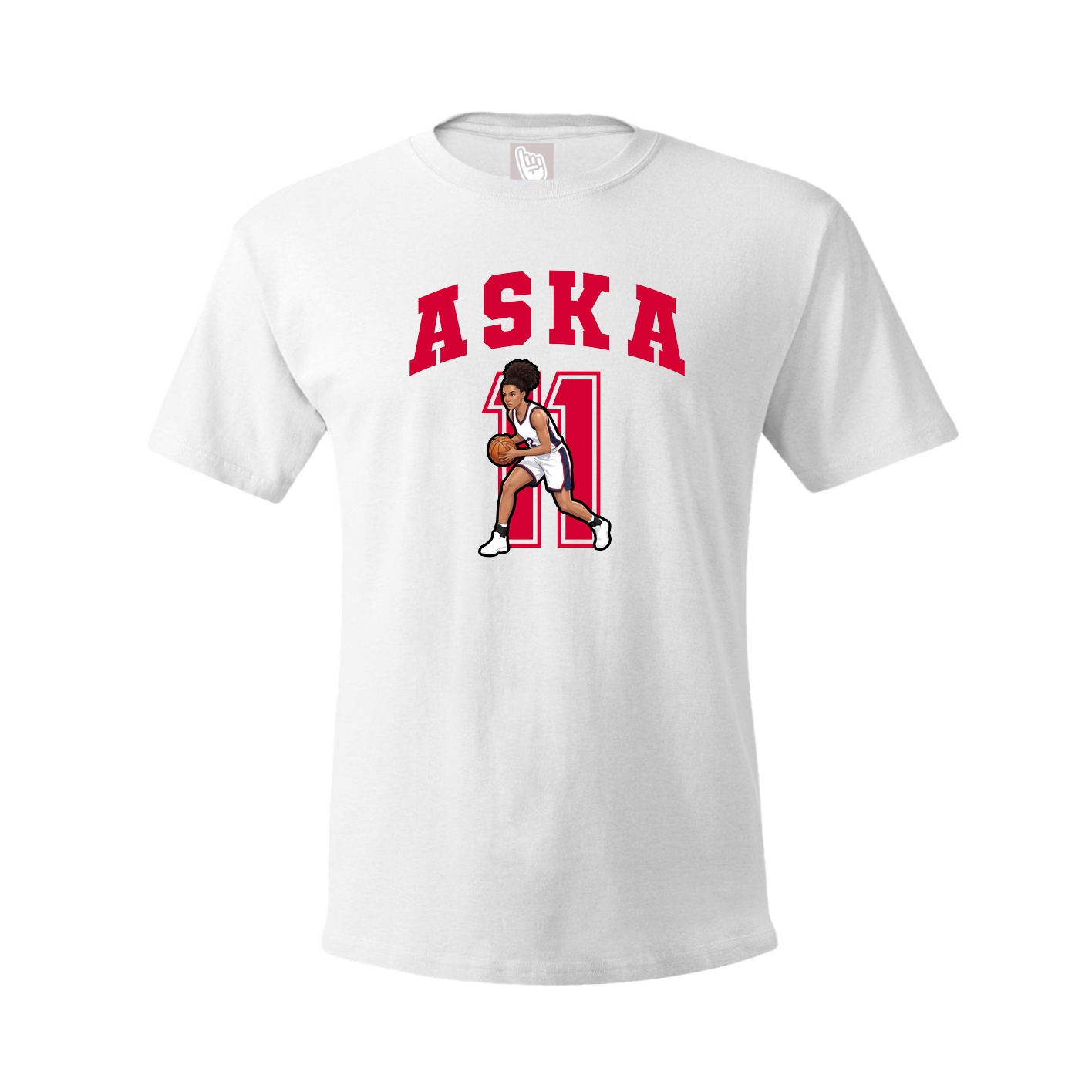 Youth Tee — Number in White