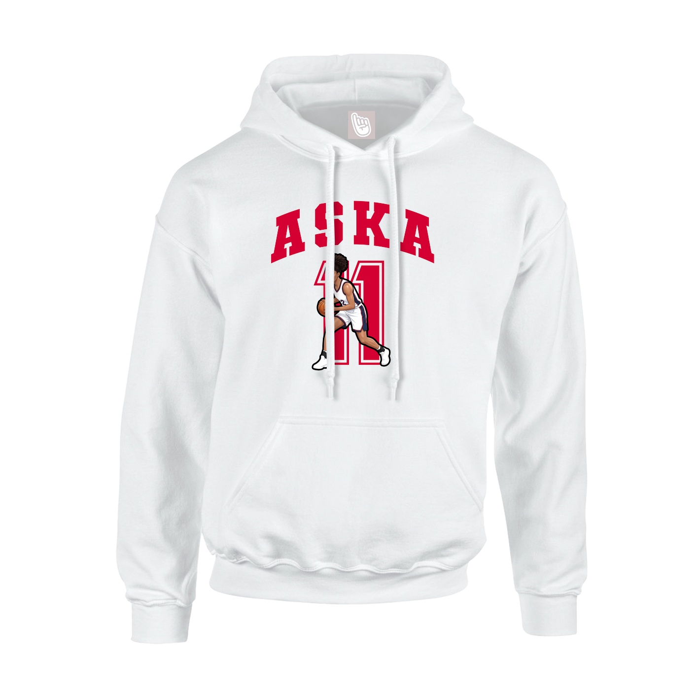 Youth Hoodie — Number in White