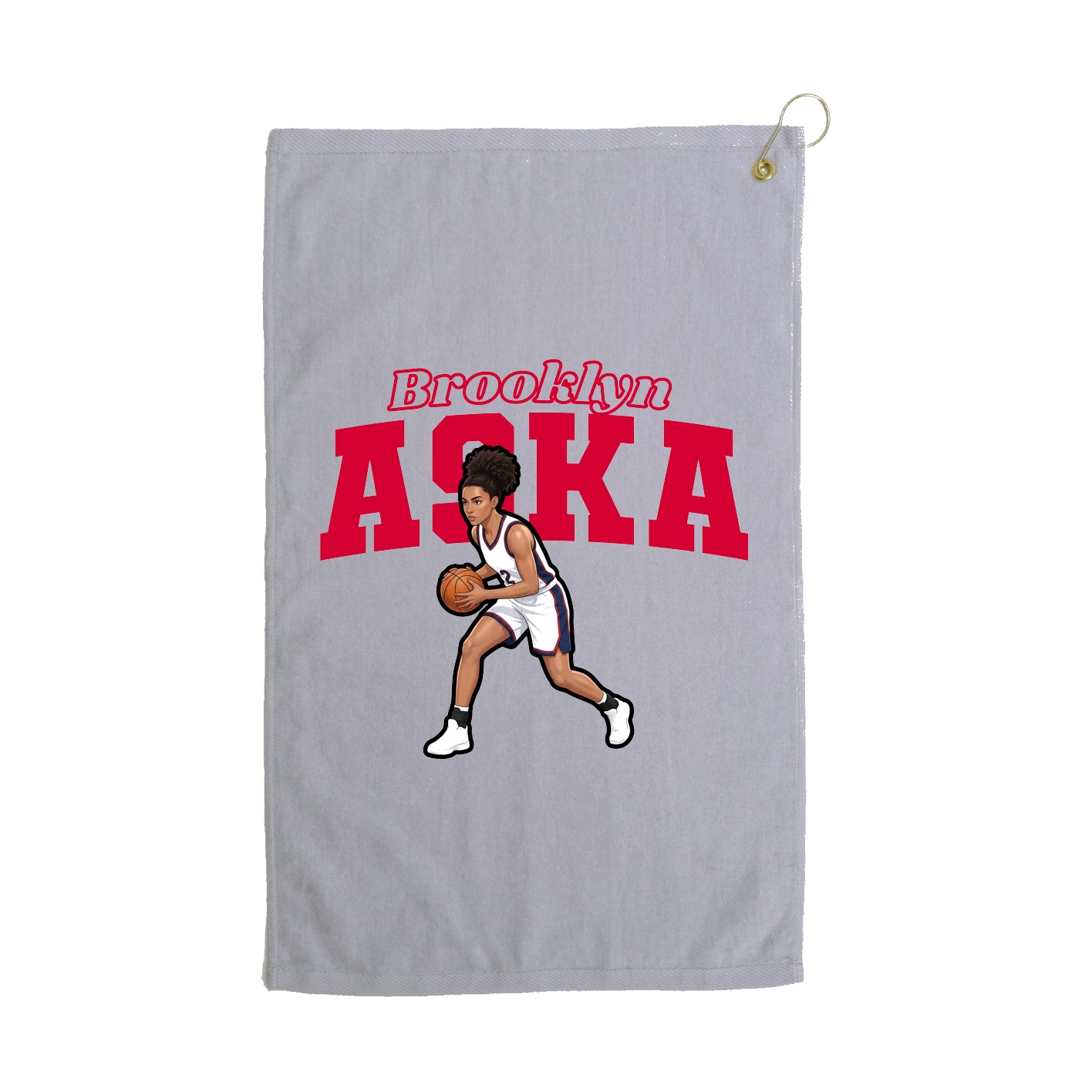 Golf Towel — Name Arch in Grey