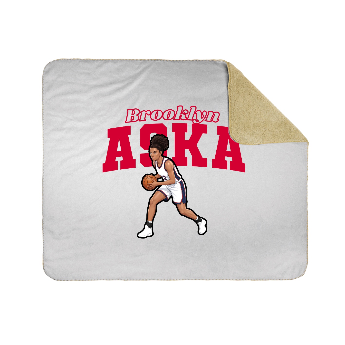 Throw Blanket — Name Arch in White