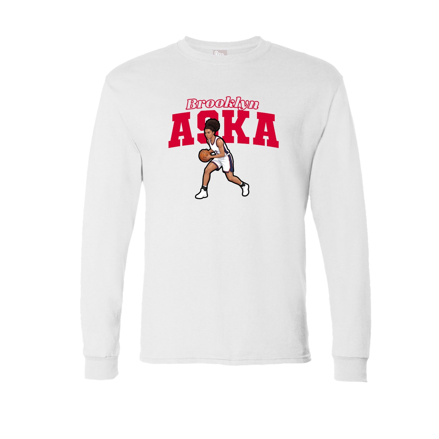 Long Sleeve Tee — Name Arch in White