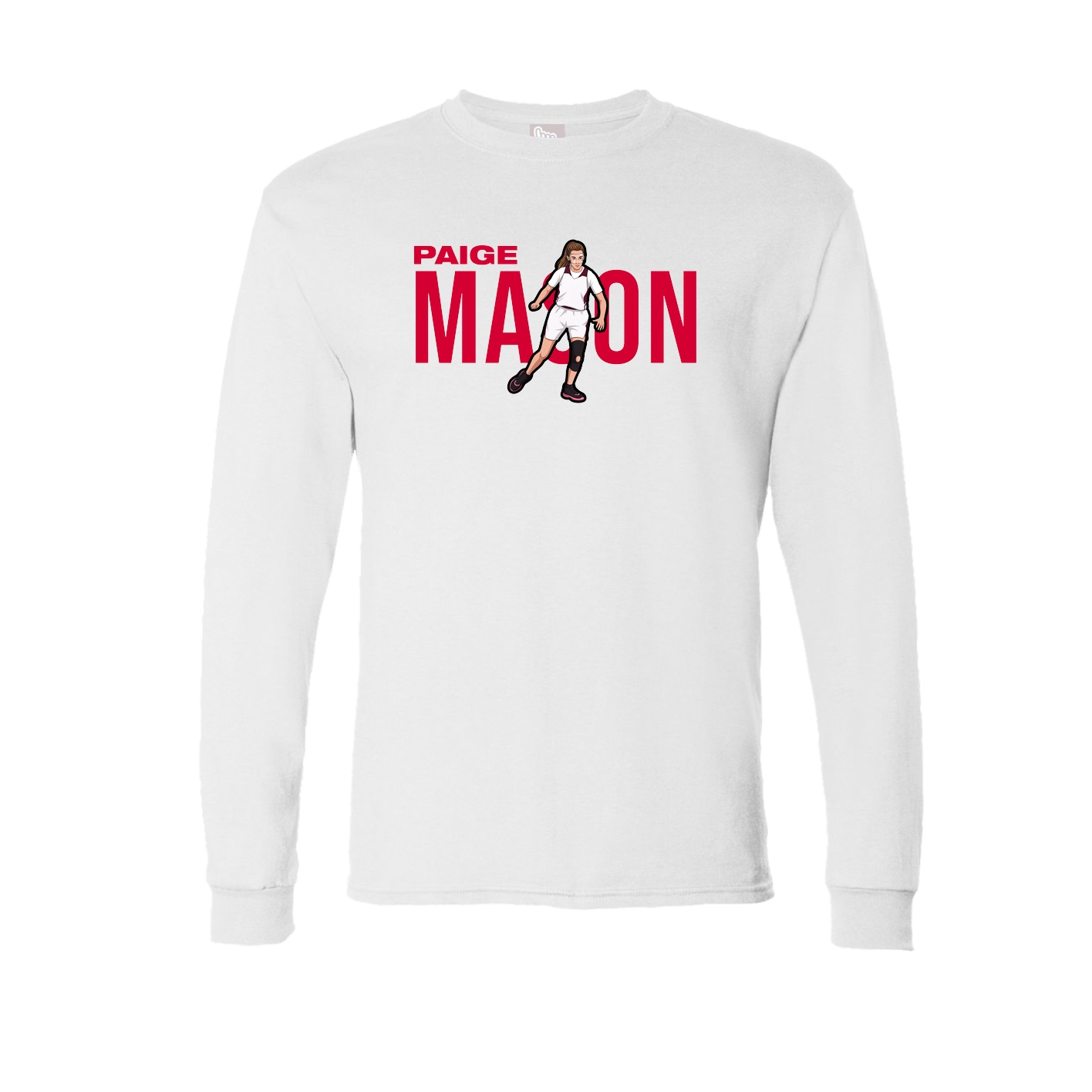 Long Sleeve Tee — Player Name in White