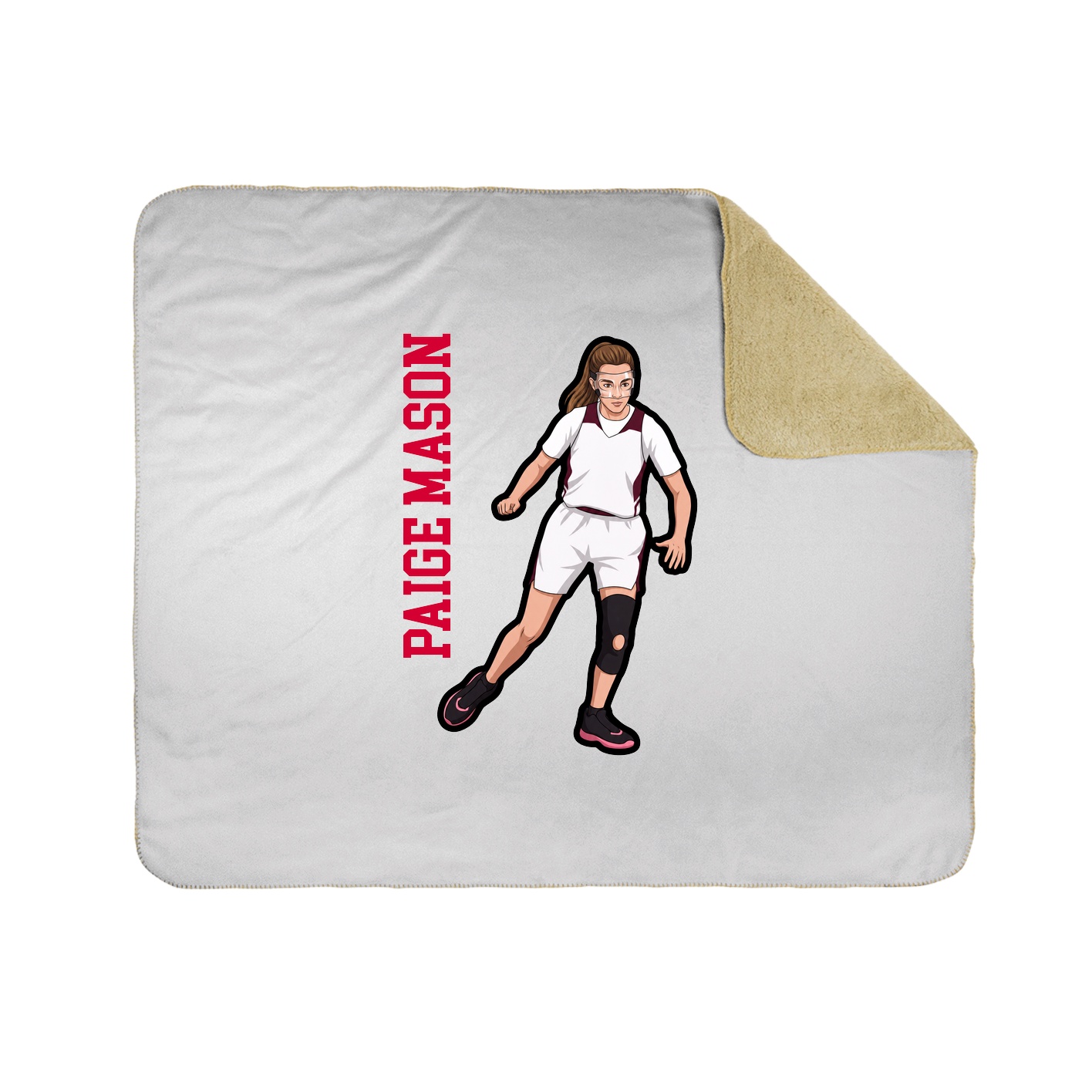 Throw Blanket — Name Vertical in White