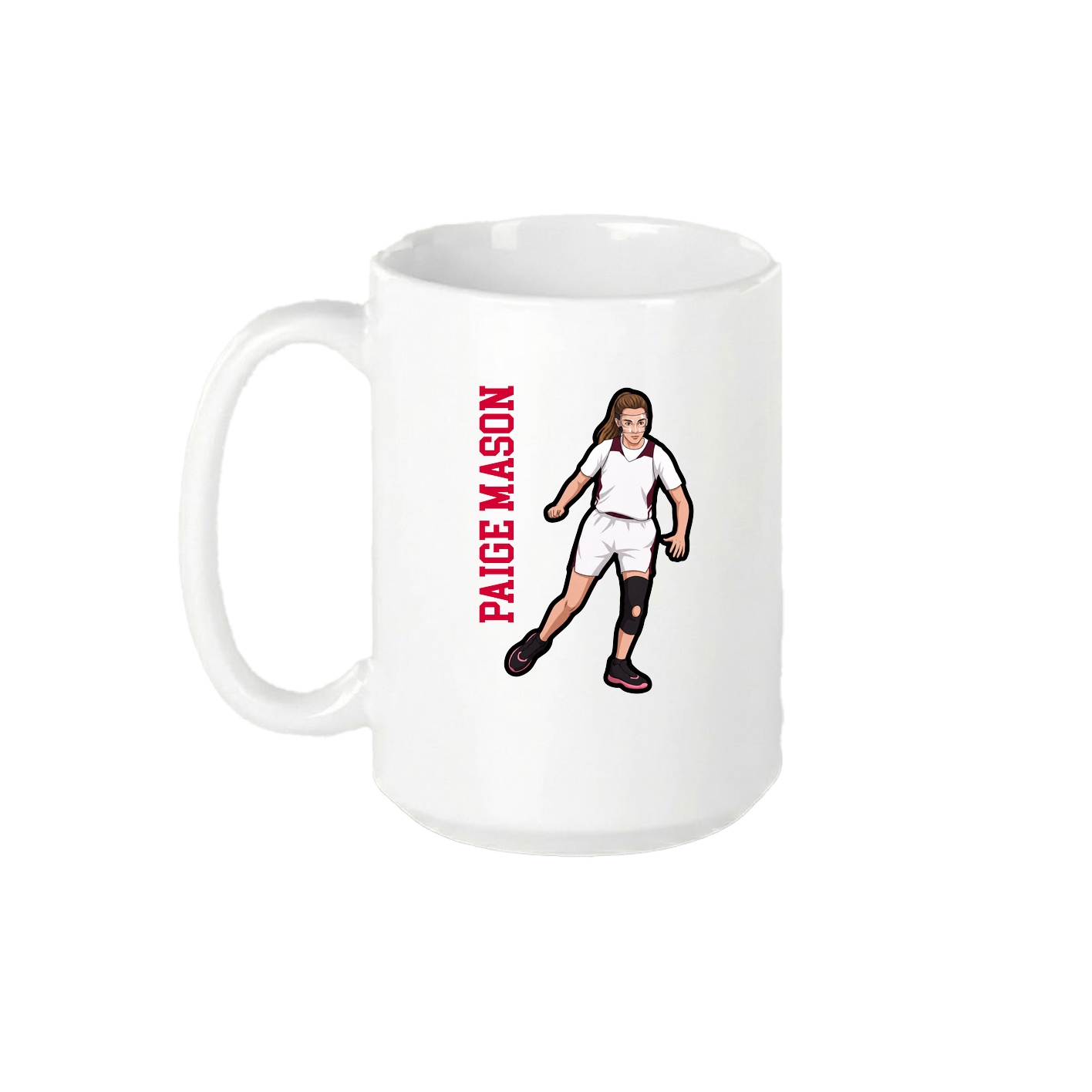 15oz Coffee Mug — Name Vertical in White